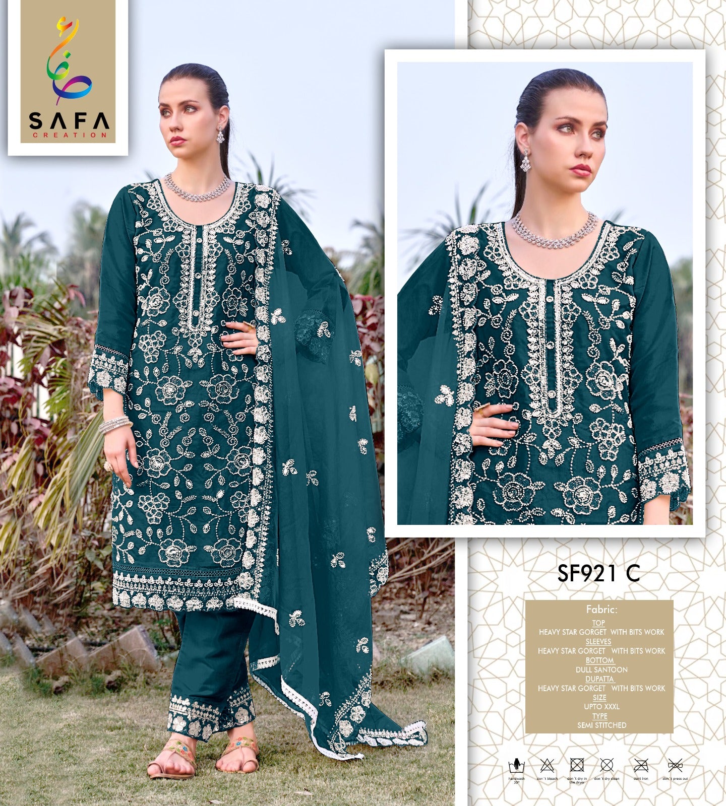 921C Safa Creation Star Georgette Pakistani Salwar Suits