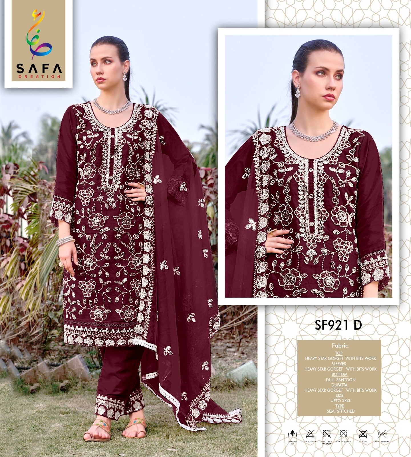 921D Safa Creation Star Georgette Pakistani Salwar Suits