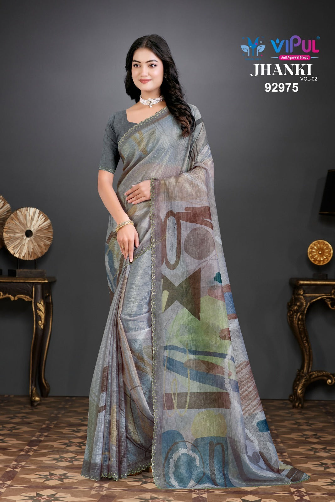 92975 Jhanki Vol 2 Vipul Organza Sarees
