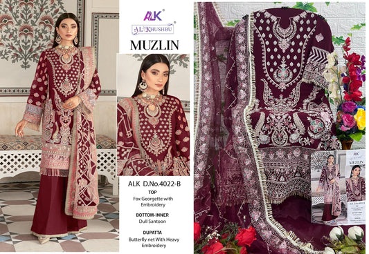 4022 Muzlin Alk Pakistani Salwar Suits
