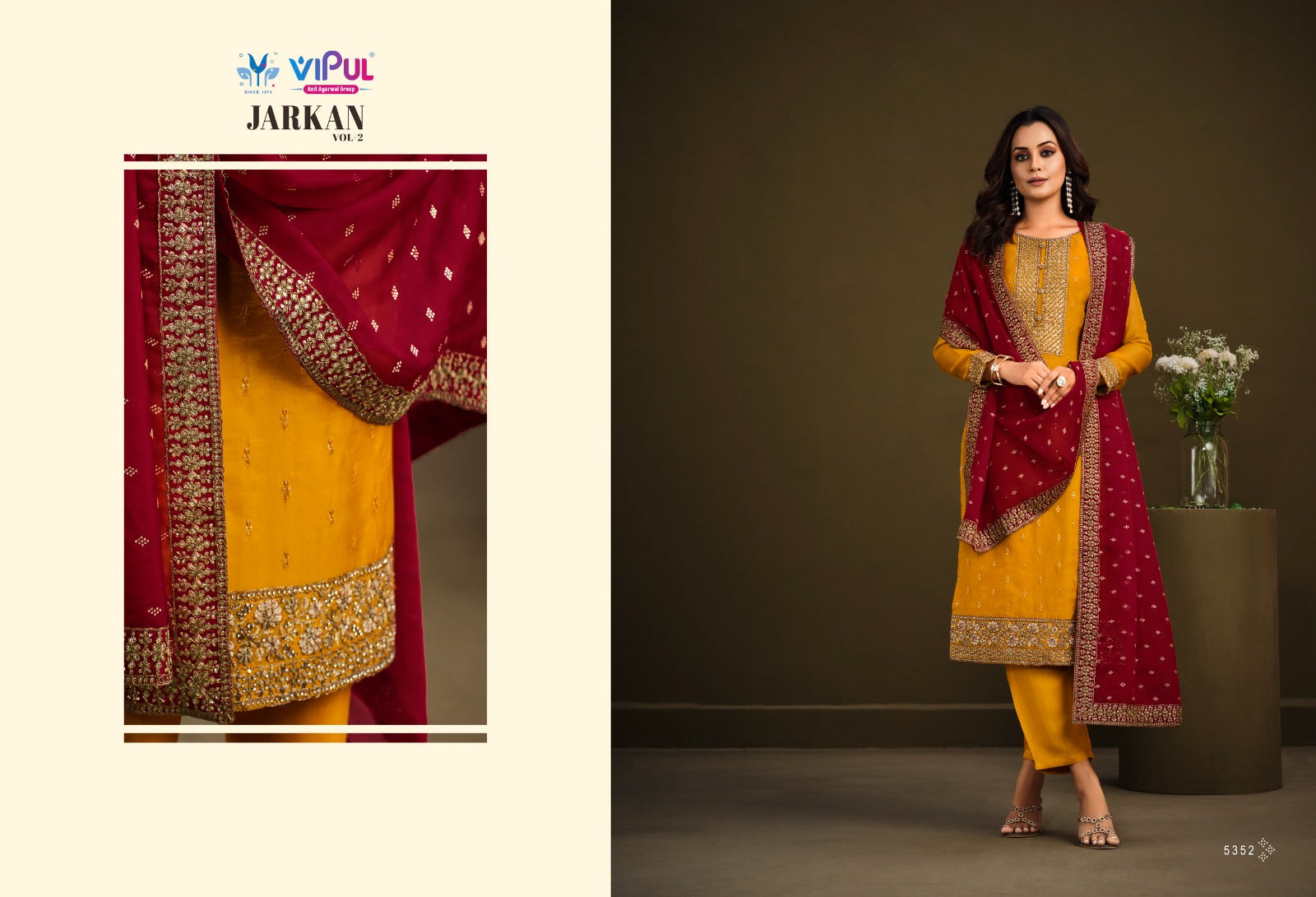 5352 Jarkan Vol 2 Vipul Unstitched Suits