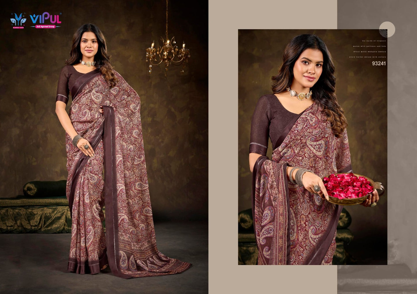 93241 Samriddhi Vol 6 Vipul Dull Moss Sarees