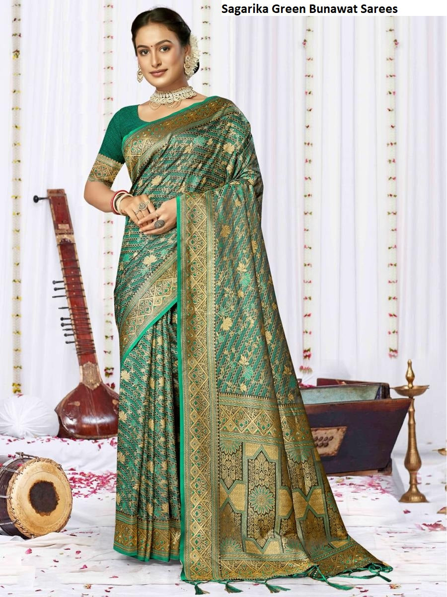 Sagarika Green Bunawat Sarees