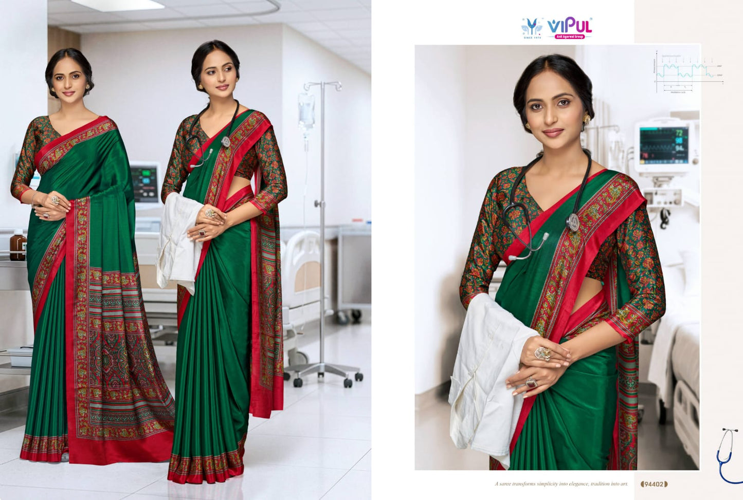 94402 Smart Silk Vol 7 Vipul Crepe Sarees