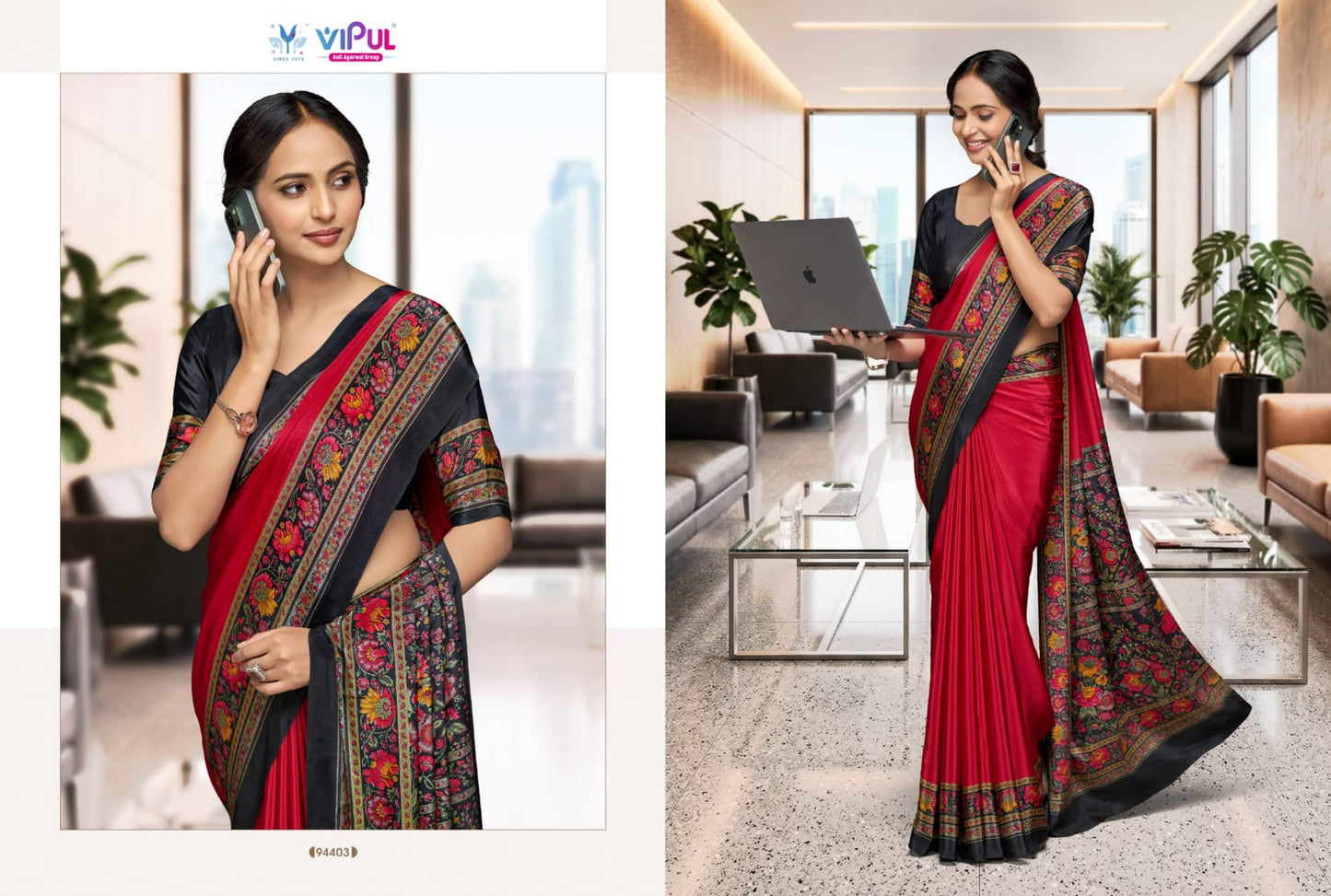 94403 Smart Silk Vol 7 Vipul Crepe Sarees