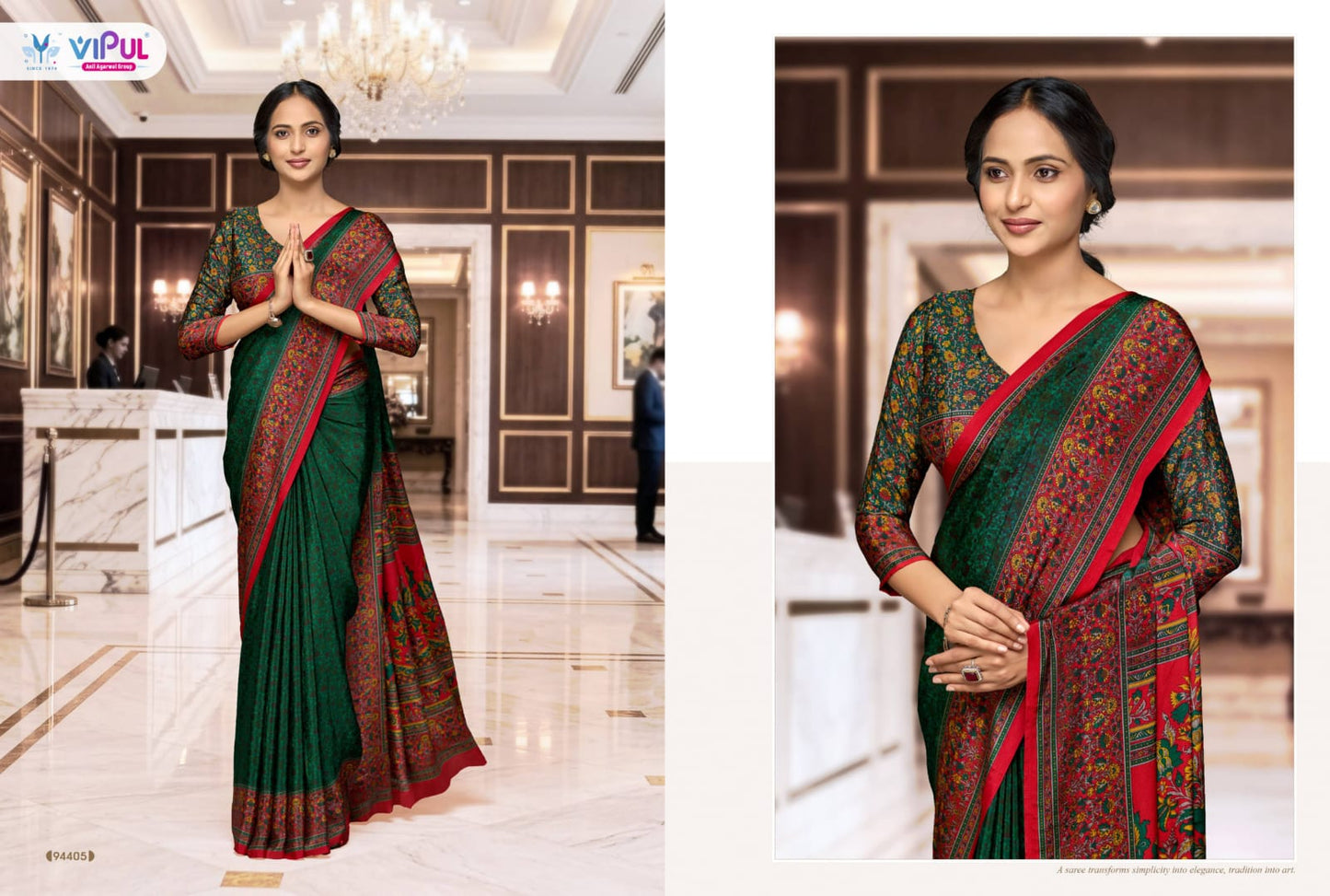94405 Smart Silk Vol 7 Vipul Crepe Sarees