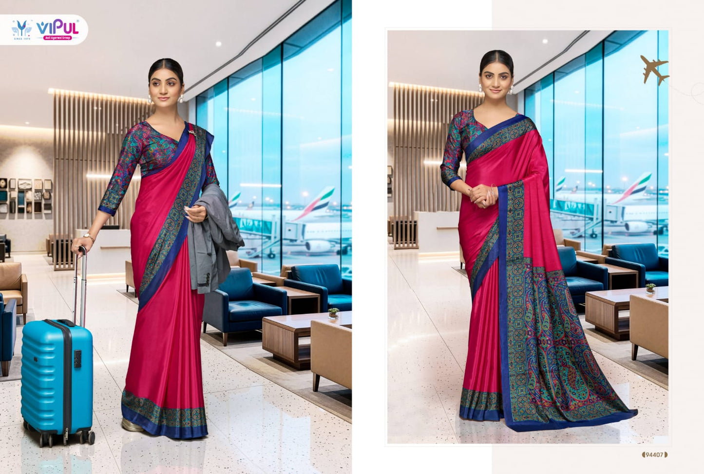 94407 Smart Silk Vol 7 Vipul Crepe Sarees
