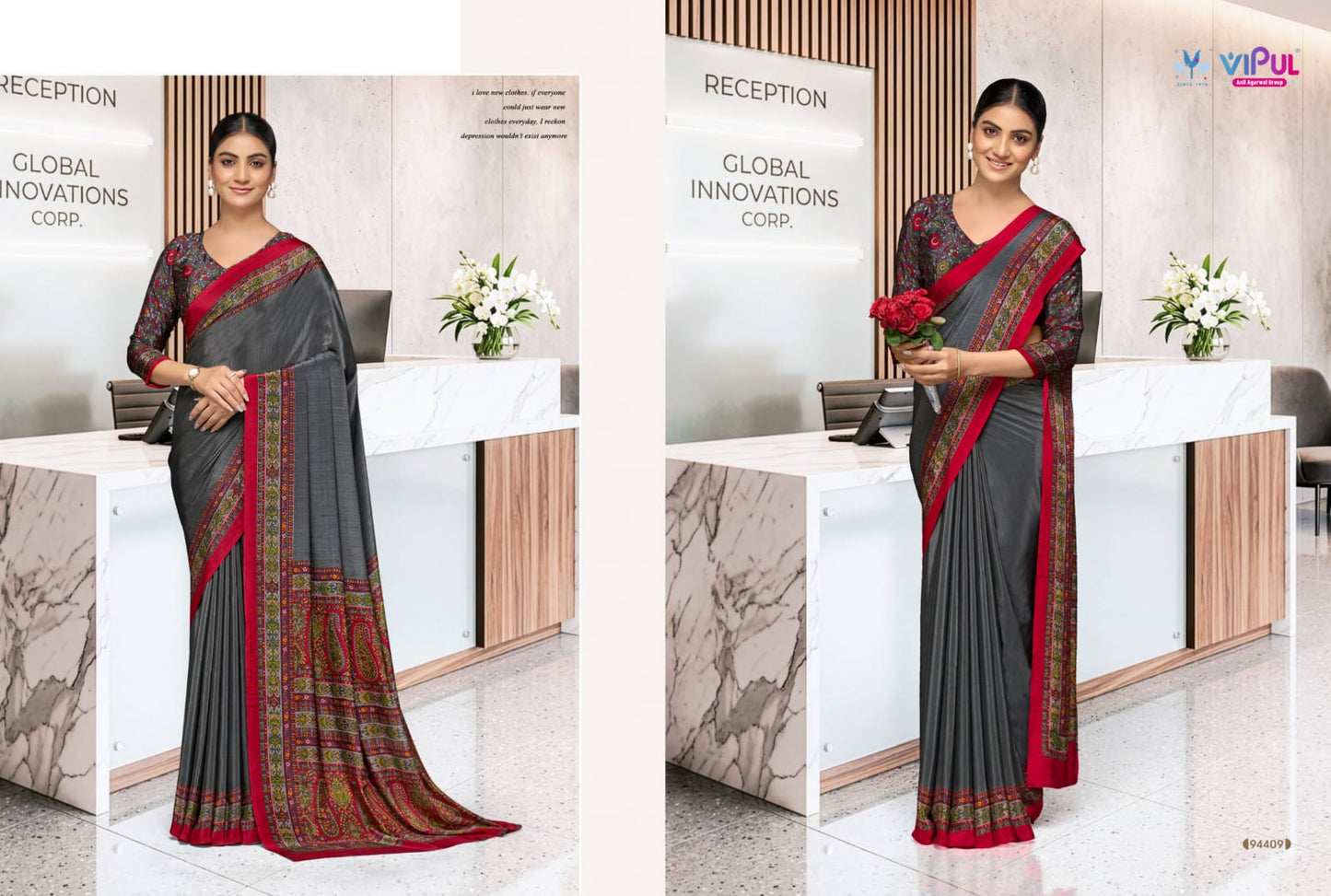 94409 Smart Silk Vol 7 Vipul Crepe Sarees