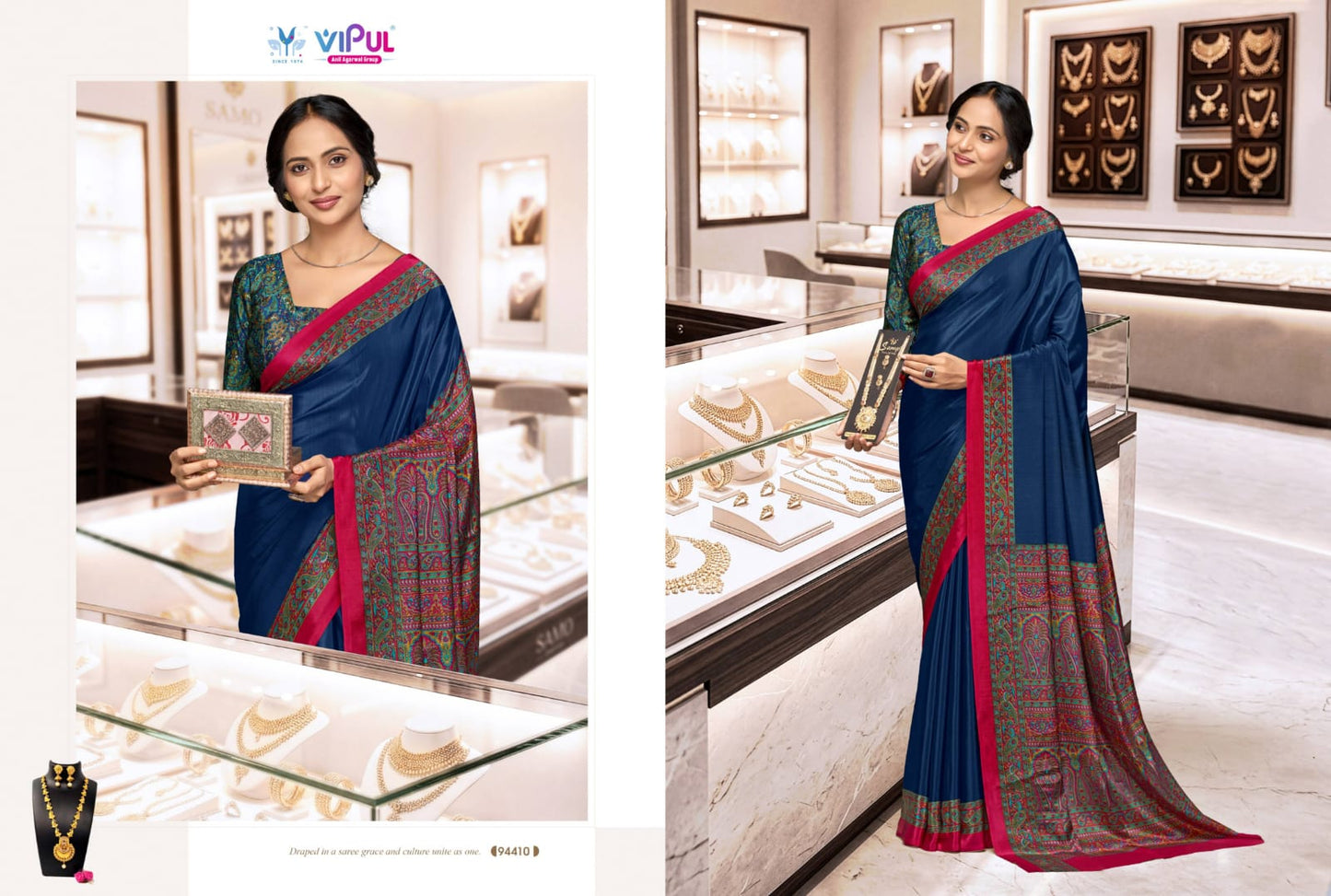 94410 Smart Silk Vol 7 Vipul Crepe Sarees