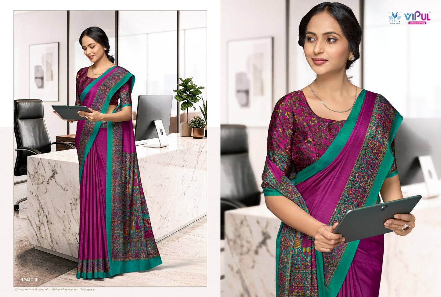 94411 Smart Silk Vol 7 Vipul Crepe Sarees