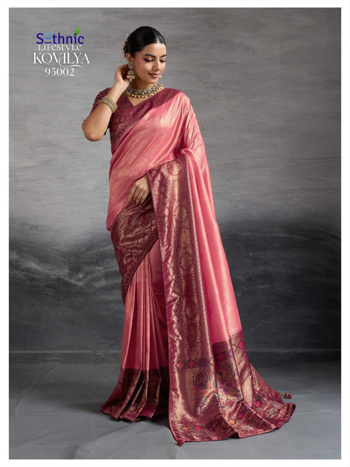 95002 Kovilya Sethnic Kanjivaram Silk Sarees