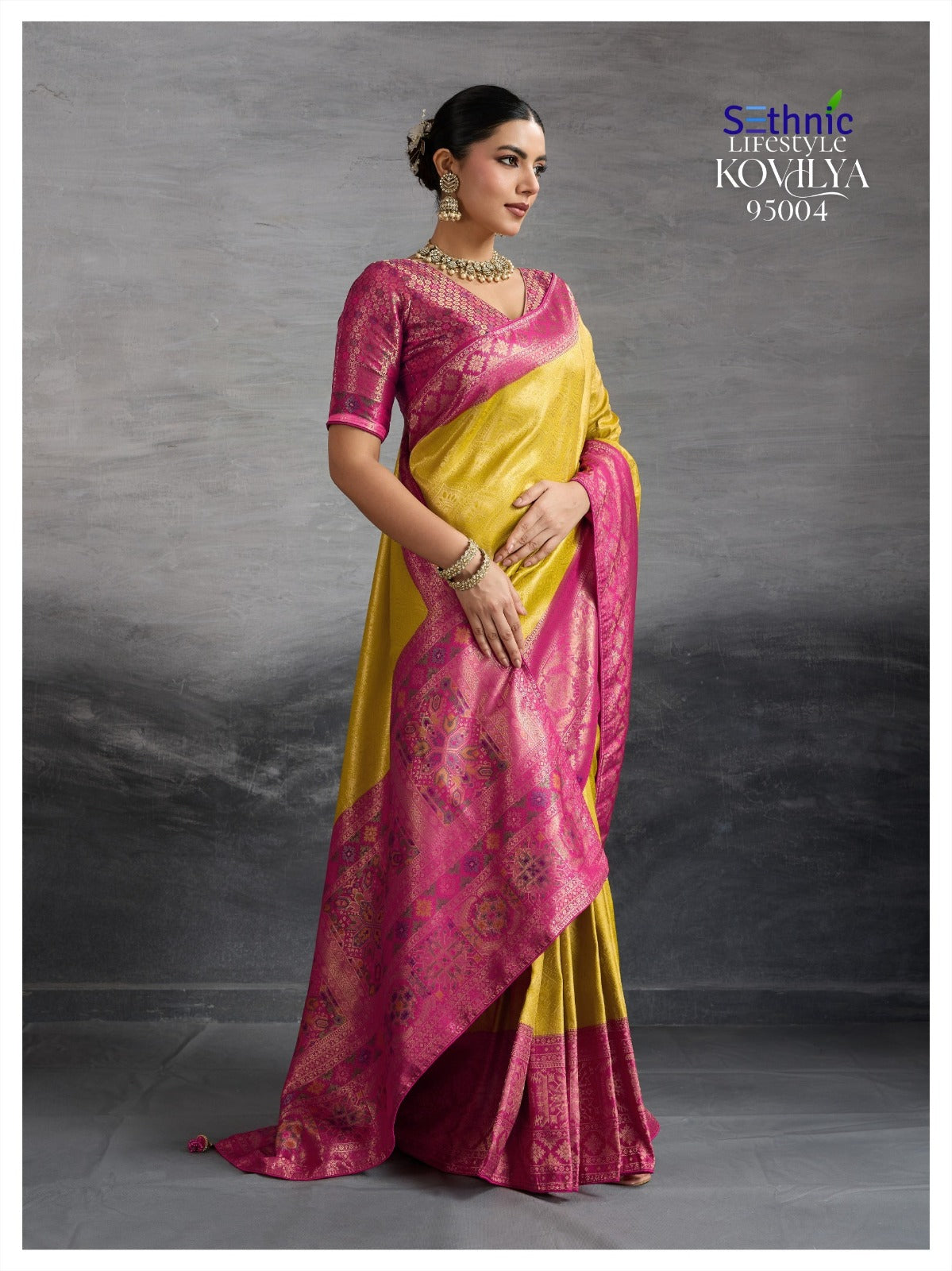 95004 Kovilya Sethnic Kanjivaram Silk Sarees