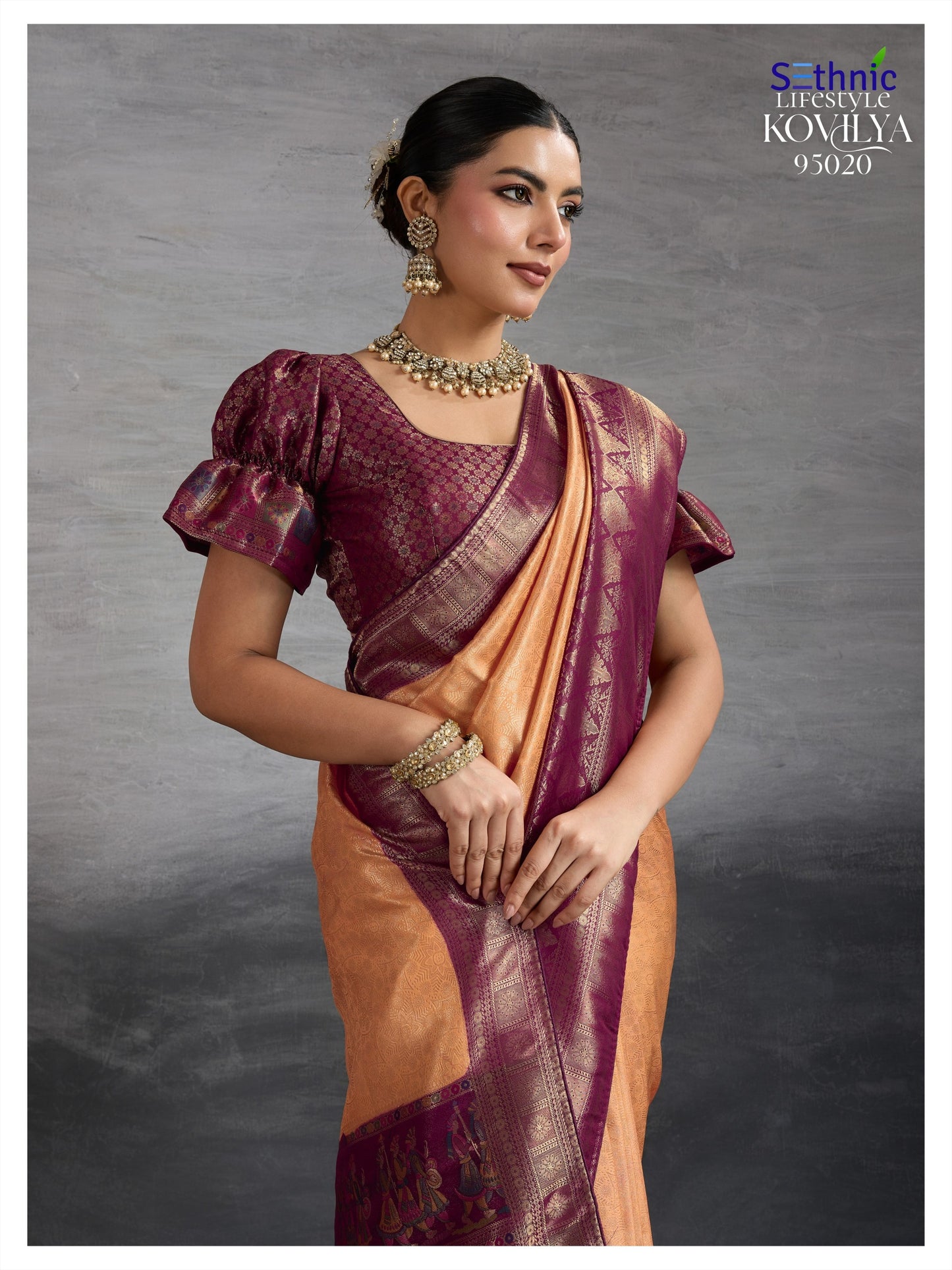 95020 Kovilya Vol 5 Sethnic Kanjivaram Silk Sarees