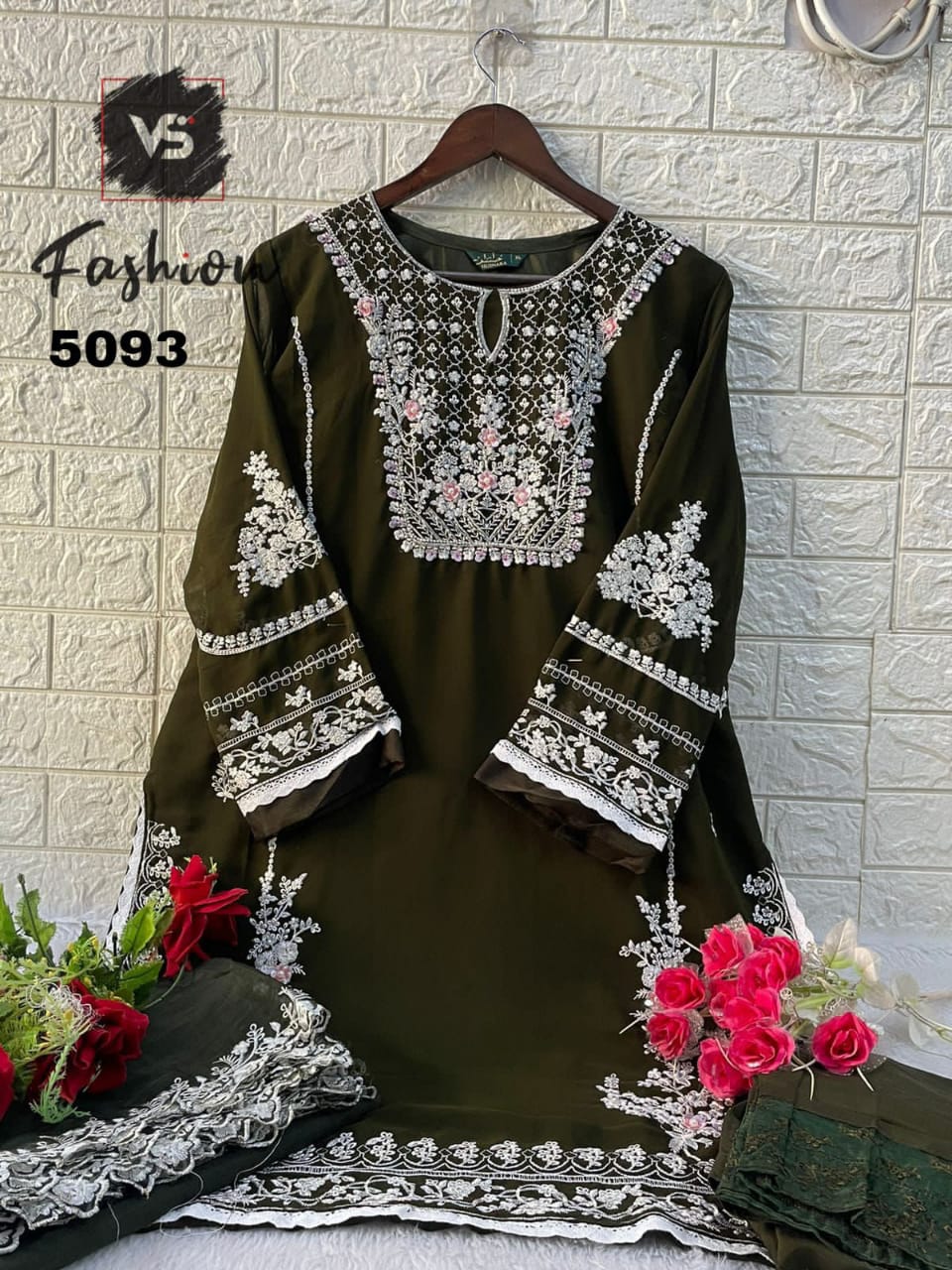 5093Mehndi Green Vs Fashion Pakistani Readymade Suits