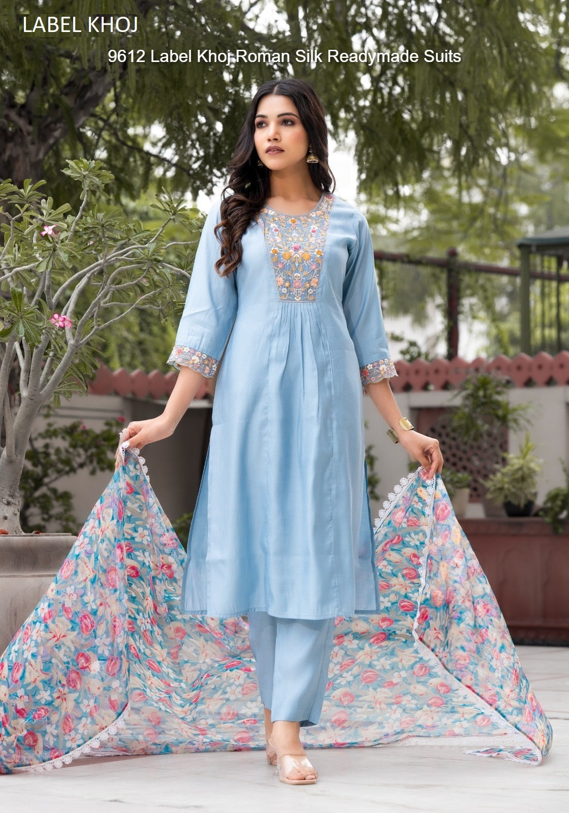 9612 Label Khoj Roman Silk Readymade Suits