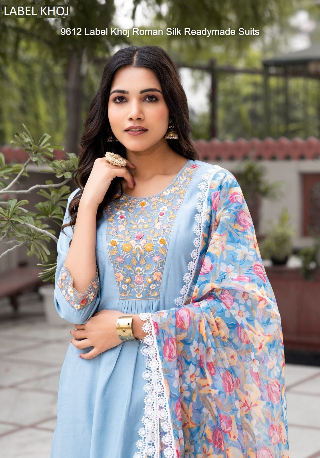 9612 Label Khoj Roman Silk Readymade Suits