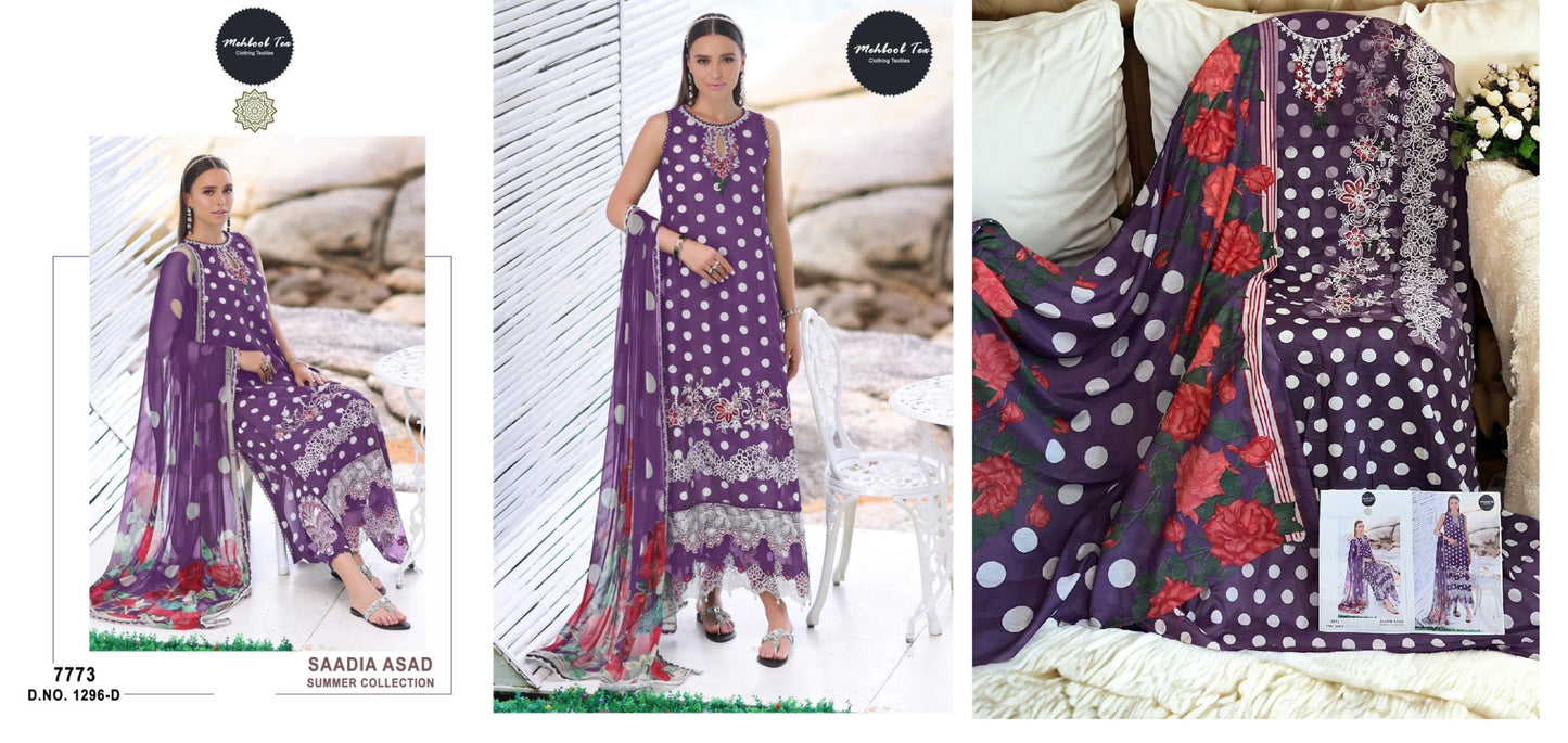 1296D Mehboob Tex Pakistani Salwar Suits