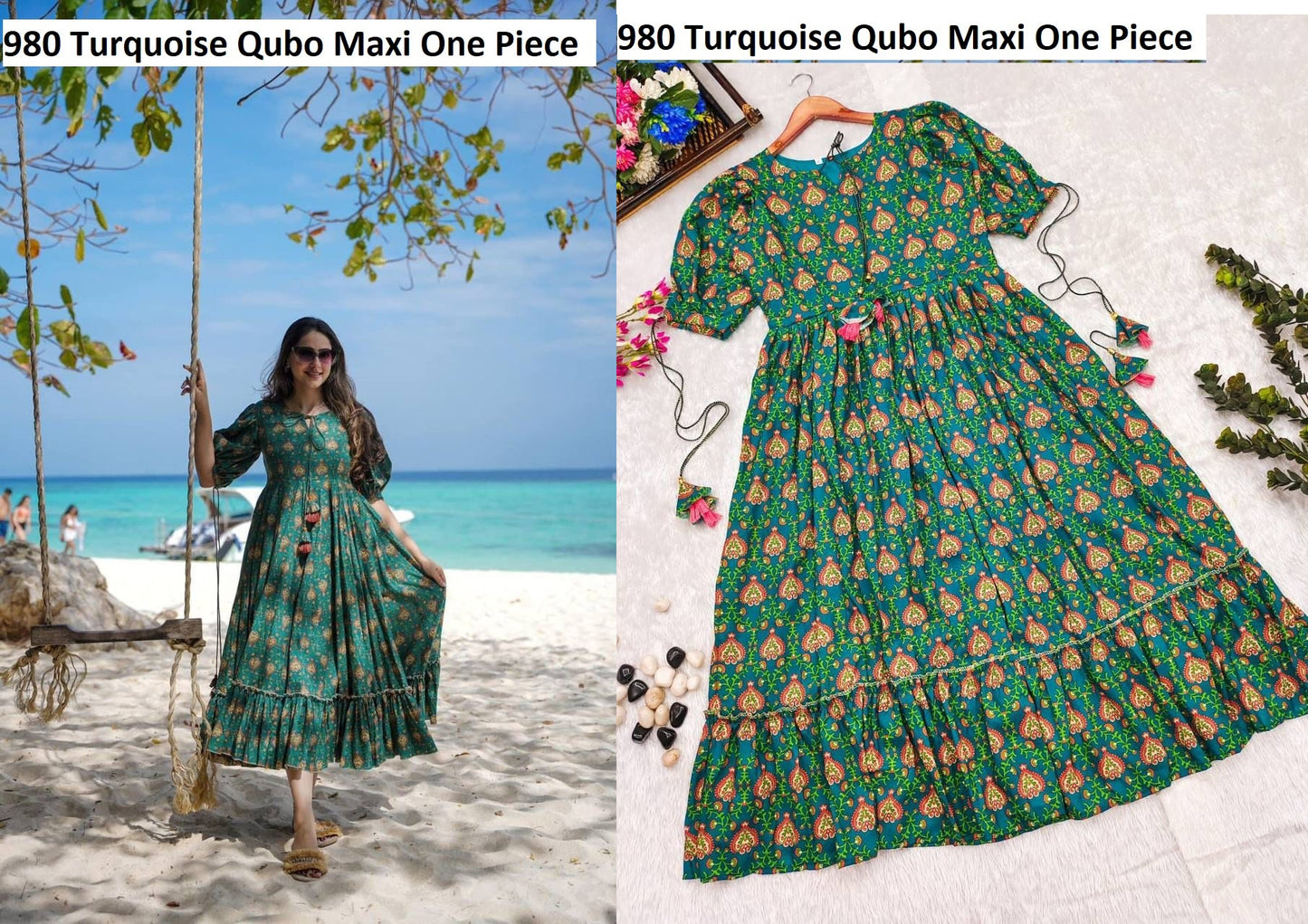 980 Turquoise Qubo Maxi One Piece