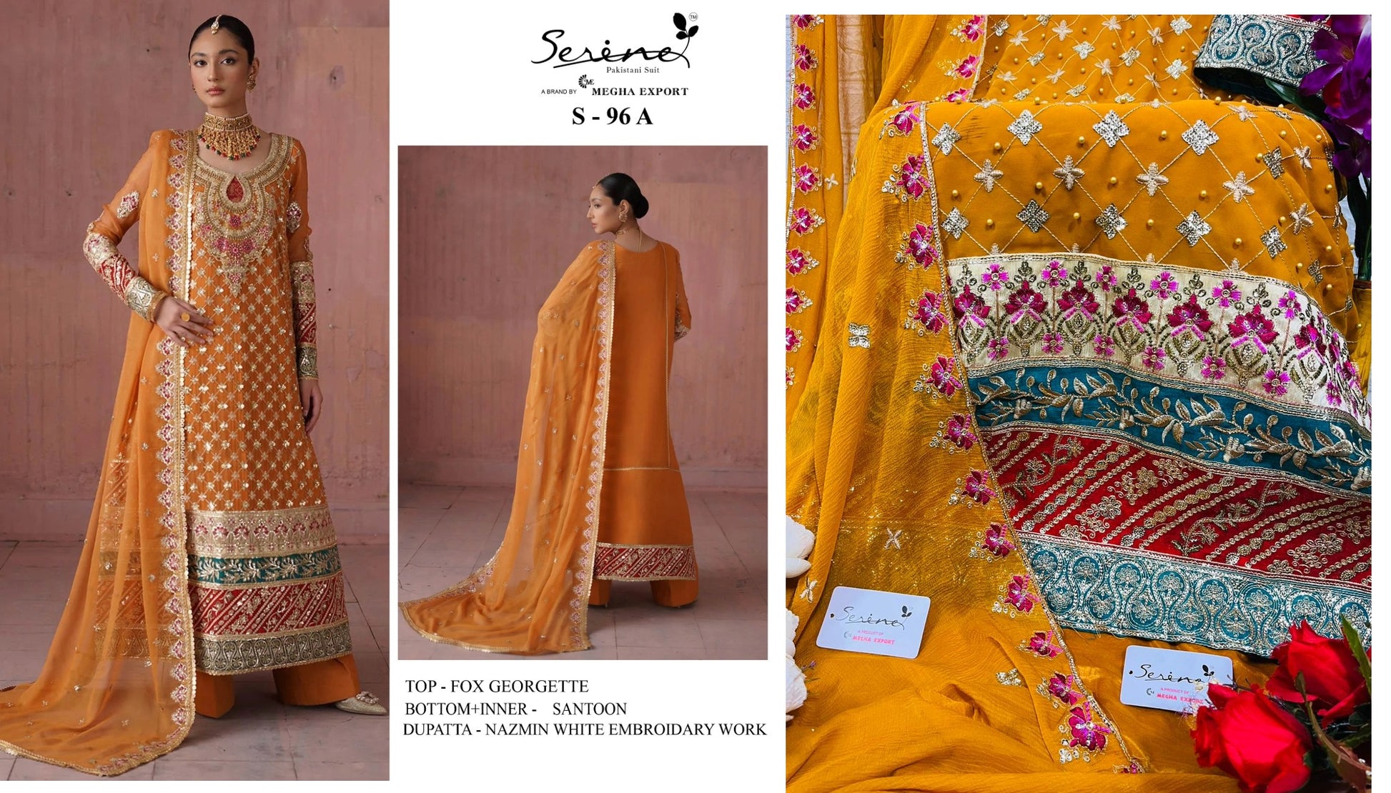 S-96-A Serine Pakistani Salwar Suits