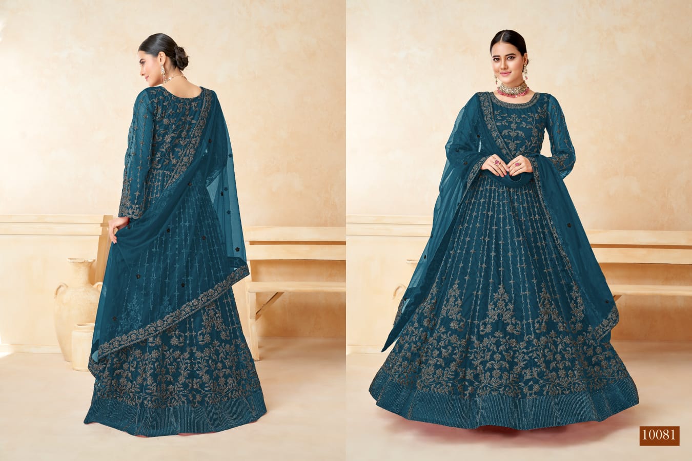 10081 Vol 8 Anjubaa Unstitched Suits