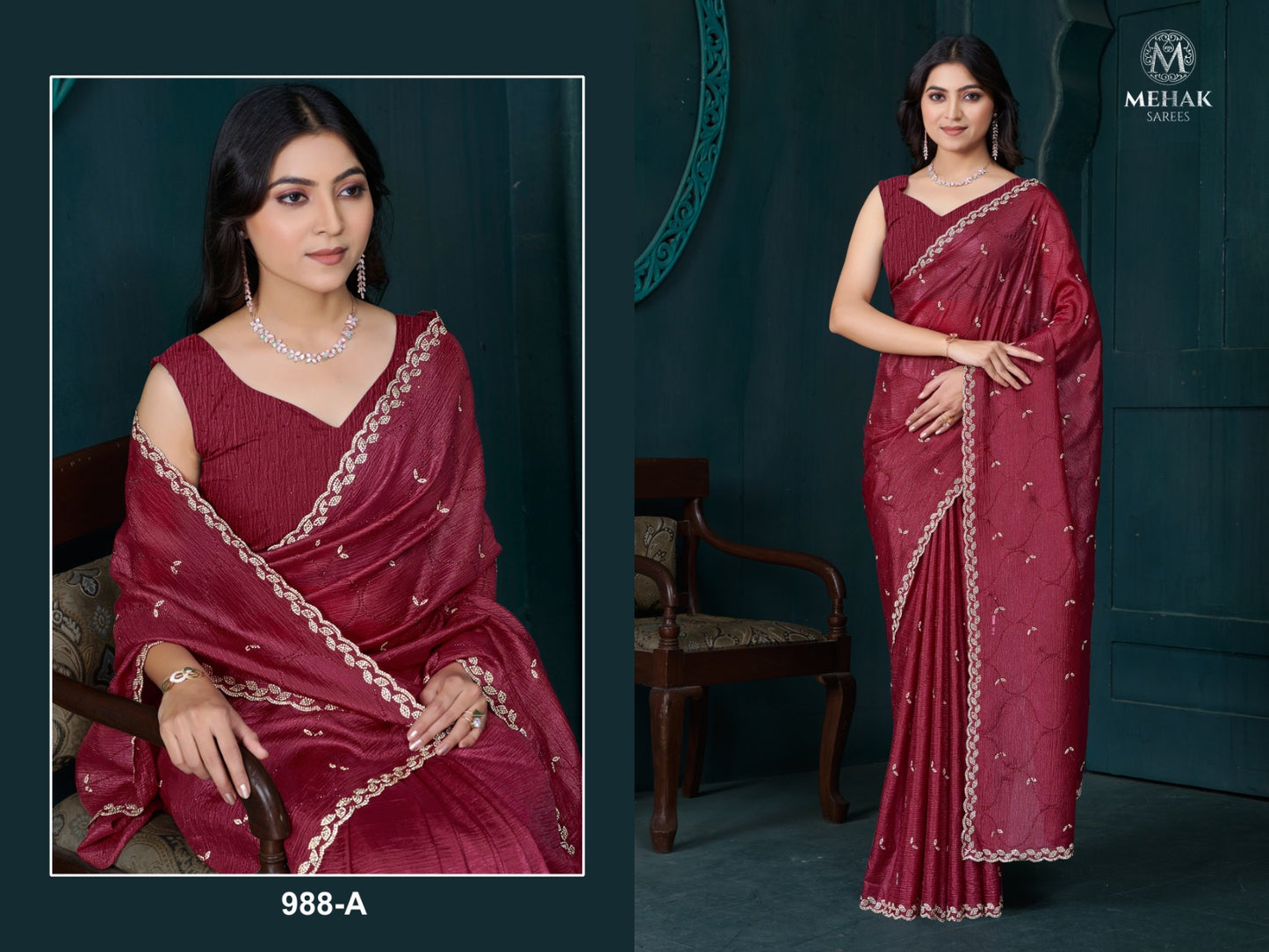 988A Mehek Crepe Silk Sarees