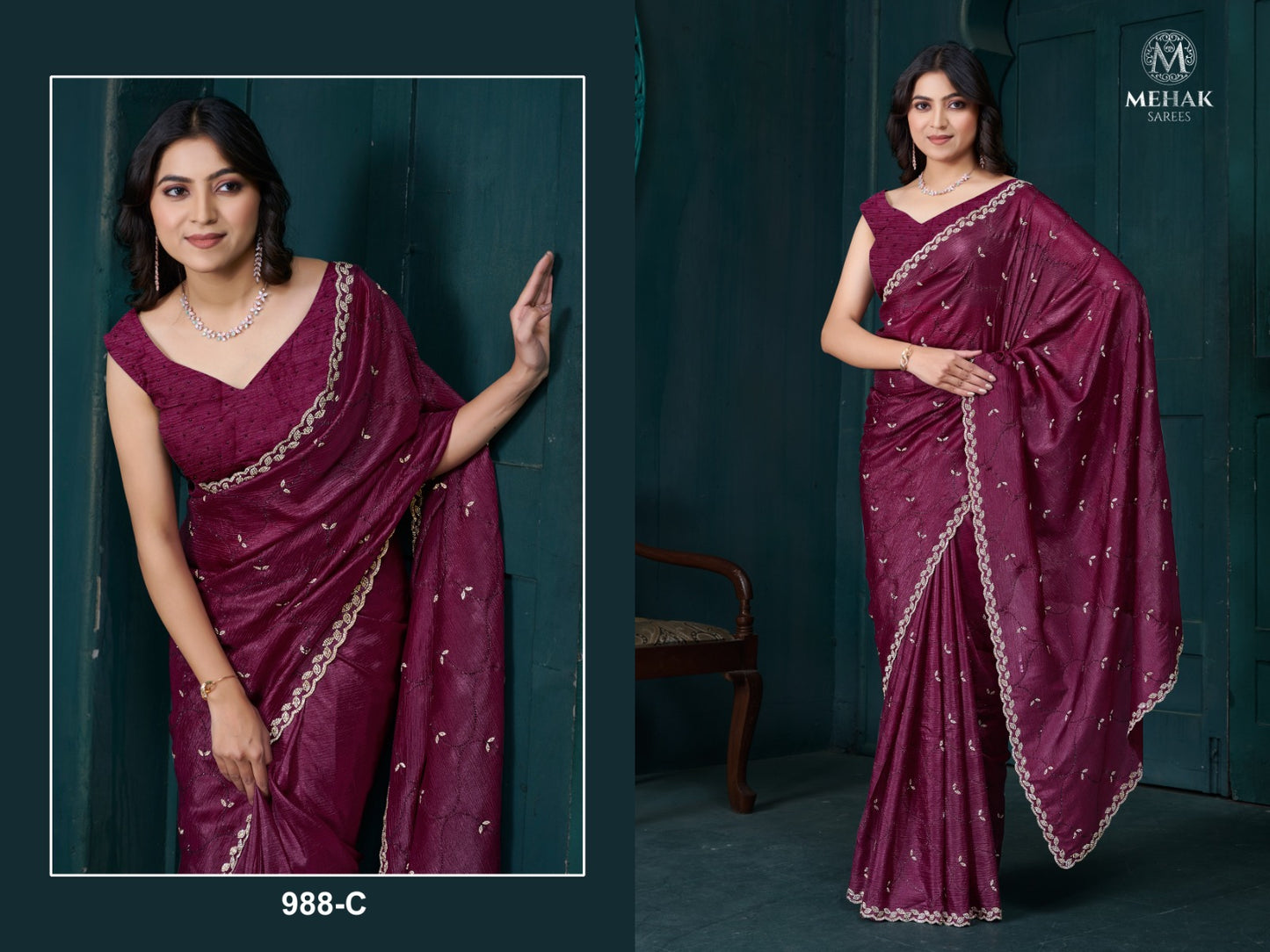 988C Mehek Crepe Silk Sarees