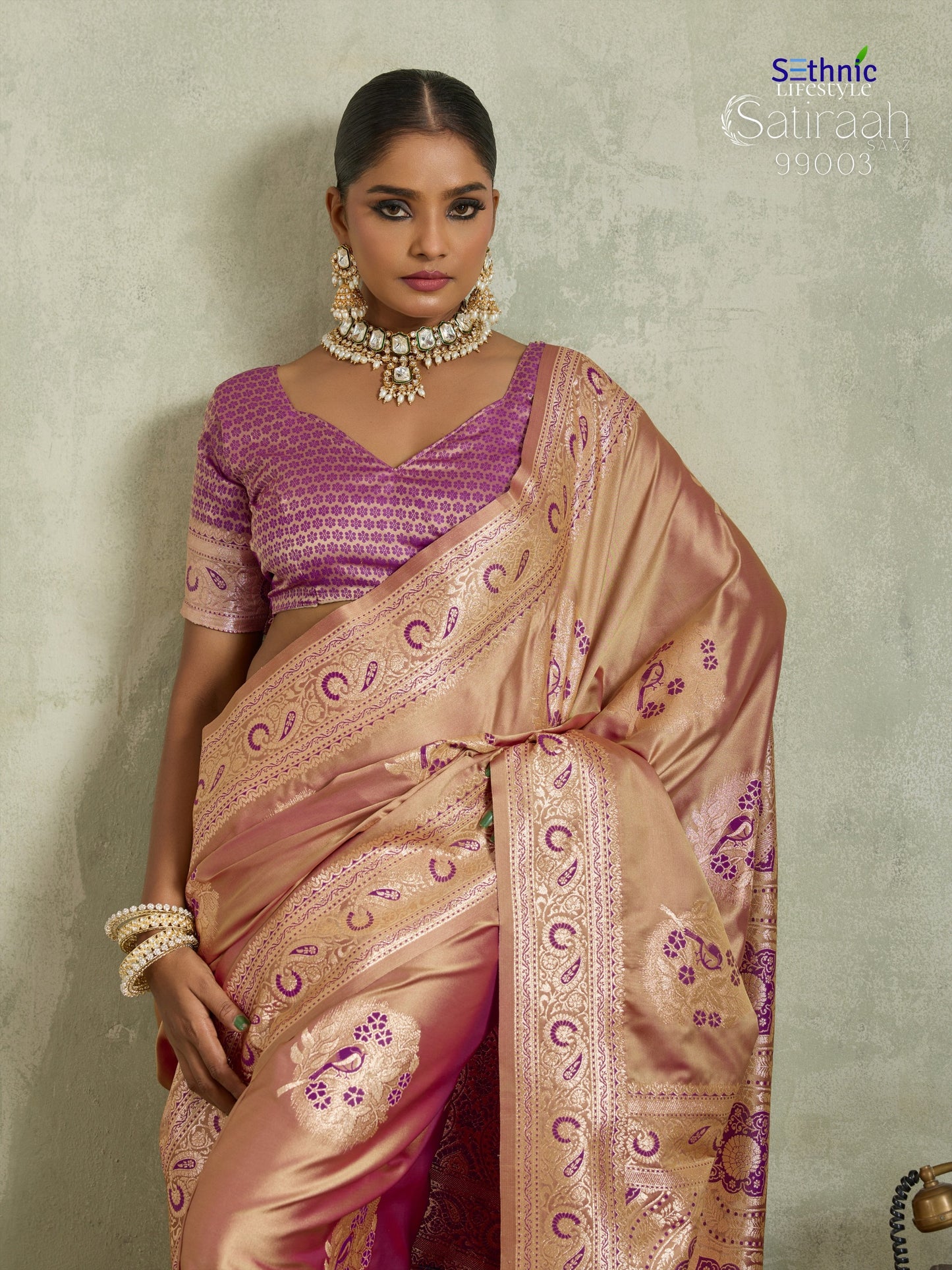 99003 Satiraah Sethnic Satin Silk Sarees