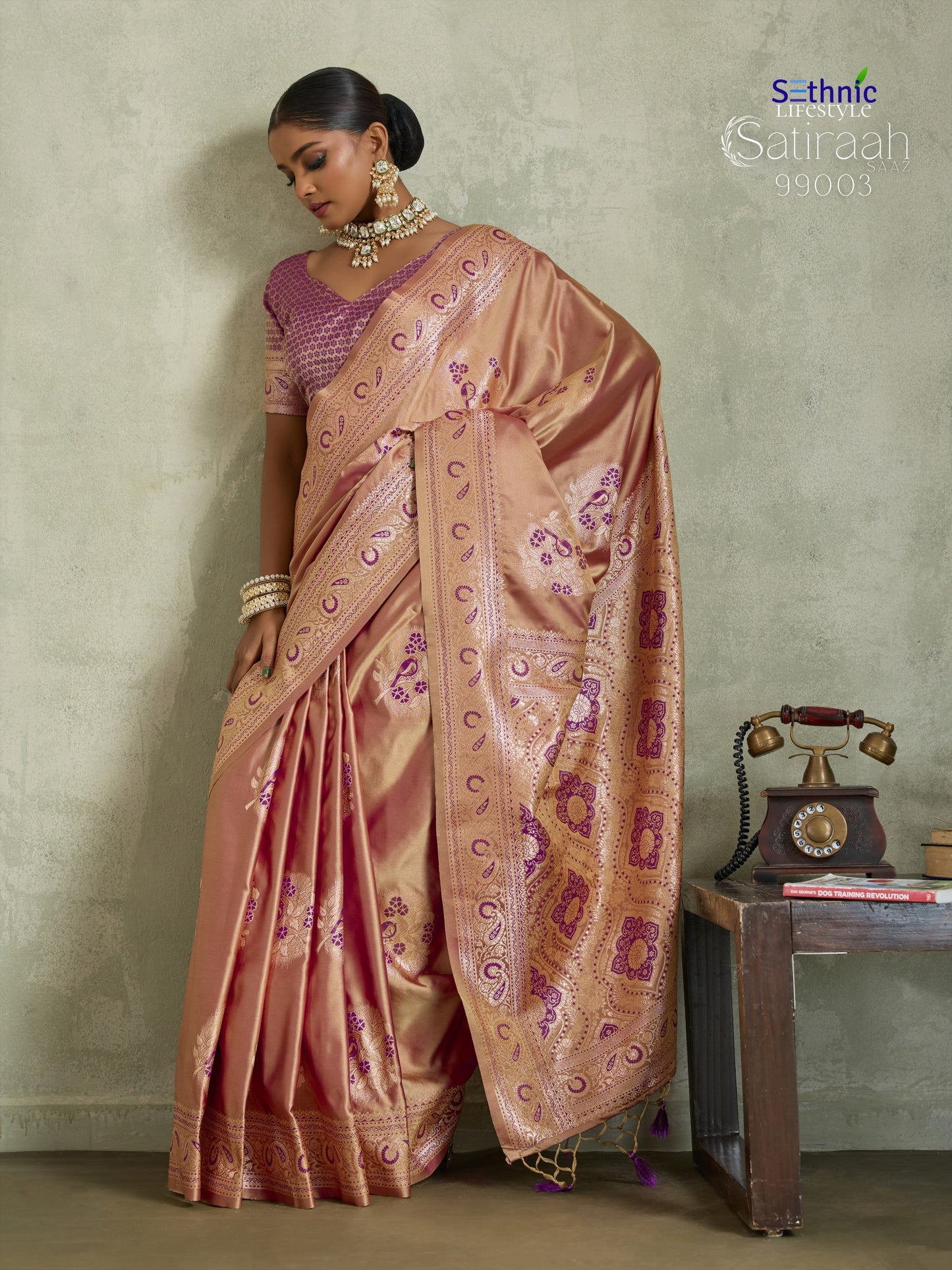 99003 Satiraah Sethnic Satin Silk Sarees