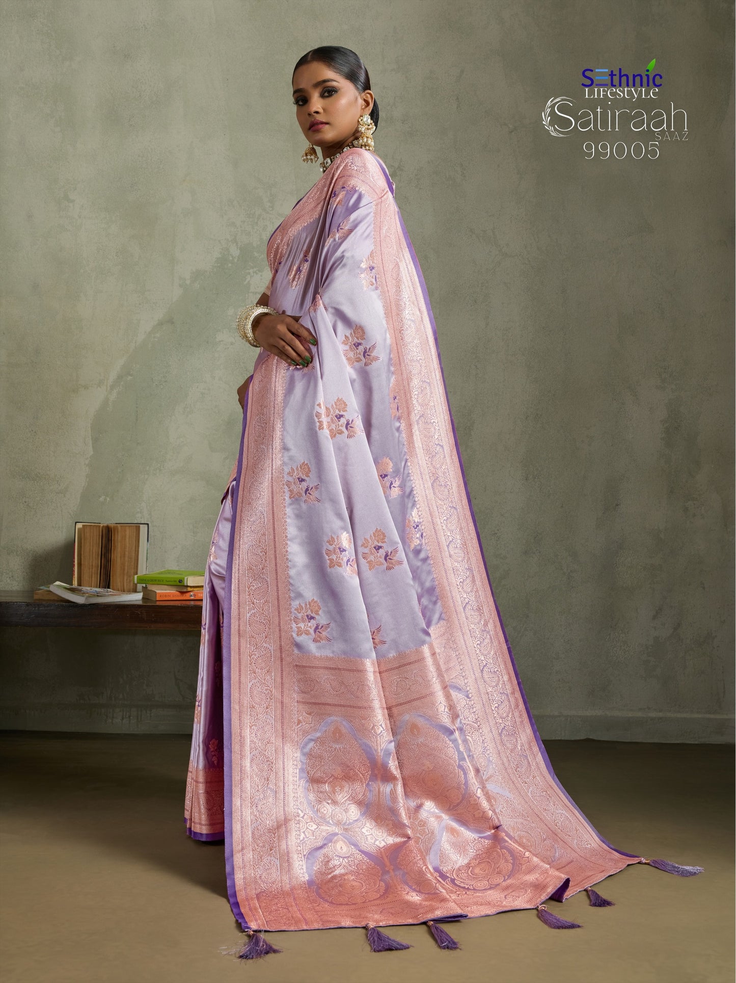99005 Satiraah Sethnic Satin Silk Sarees