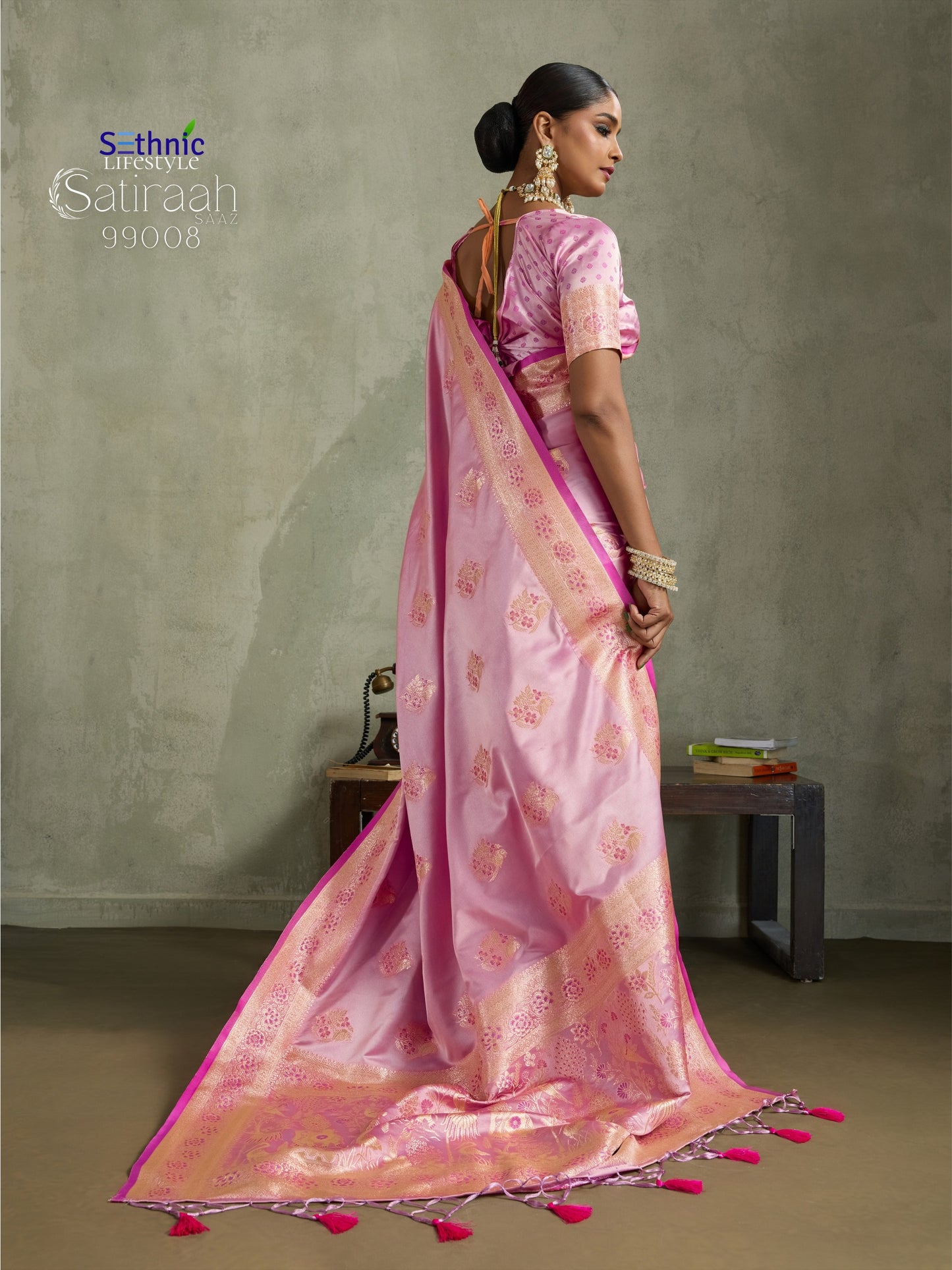 99008 Satiraah Sethnic Satin Silk Sarees