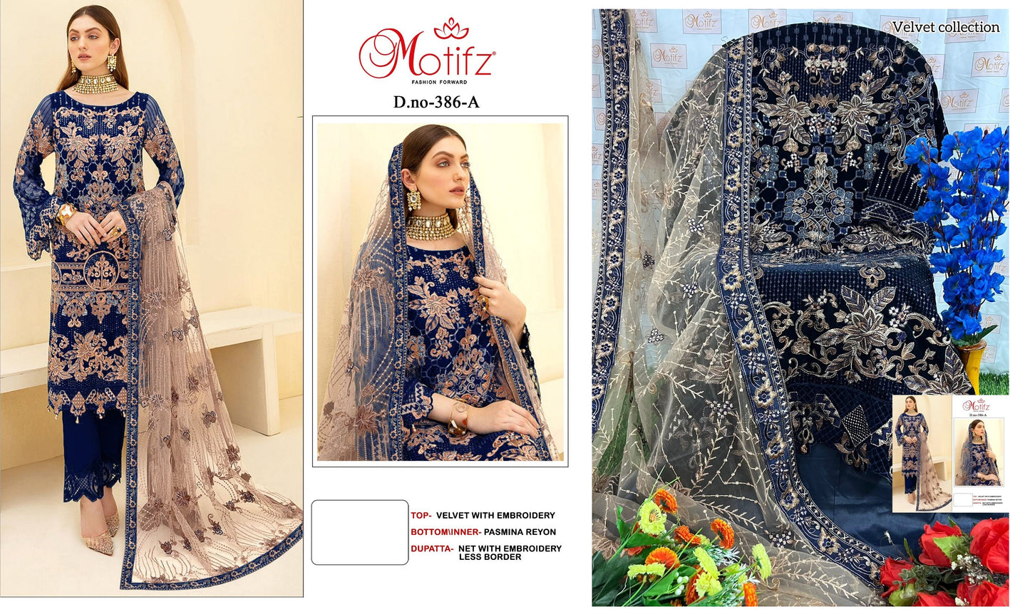 386-A Motifz Pakistani Salwar Suits