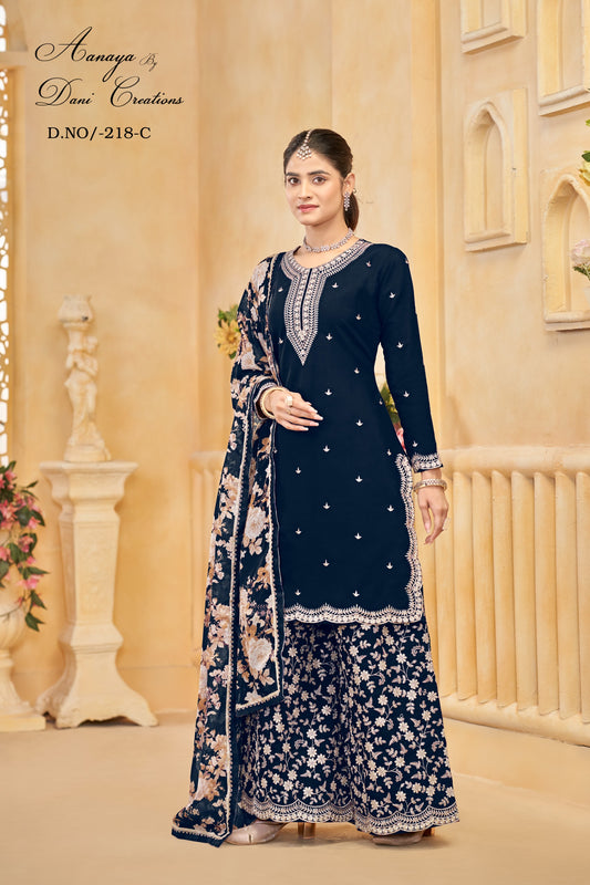 Aanaya Vol 218C Dani Creation Roman Silk Pakistani Readymade Suits