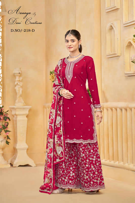 Aanaya Vol 218D Dani Creation Roman Silk Pakistani Readymade Suits