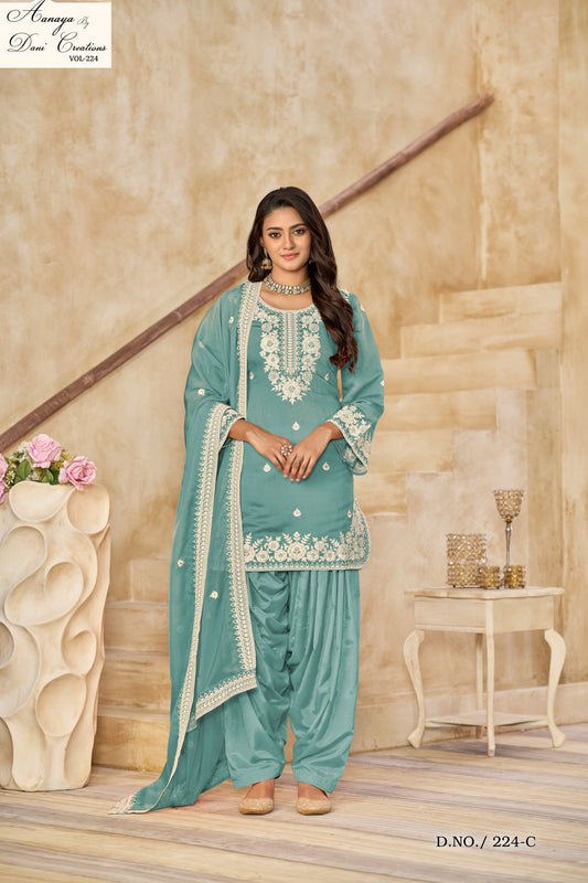 Aanaya Vol 224C Dani Creation Chanderi Unstitched Suits