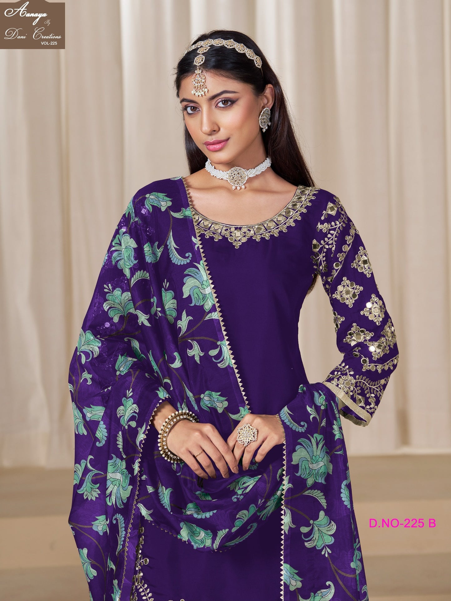 Aanaya Vol 225B Dani Creation Pv Chanderi Unstitched Suits
