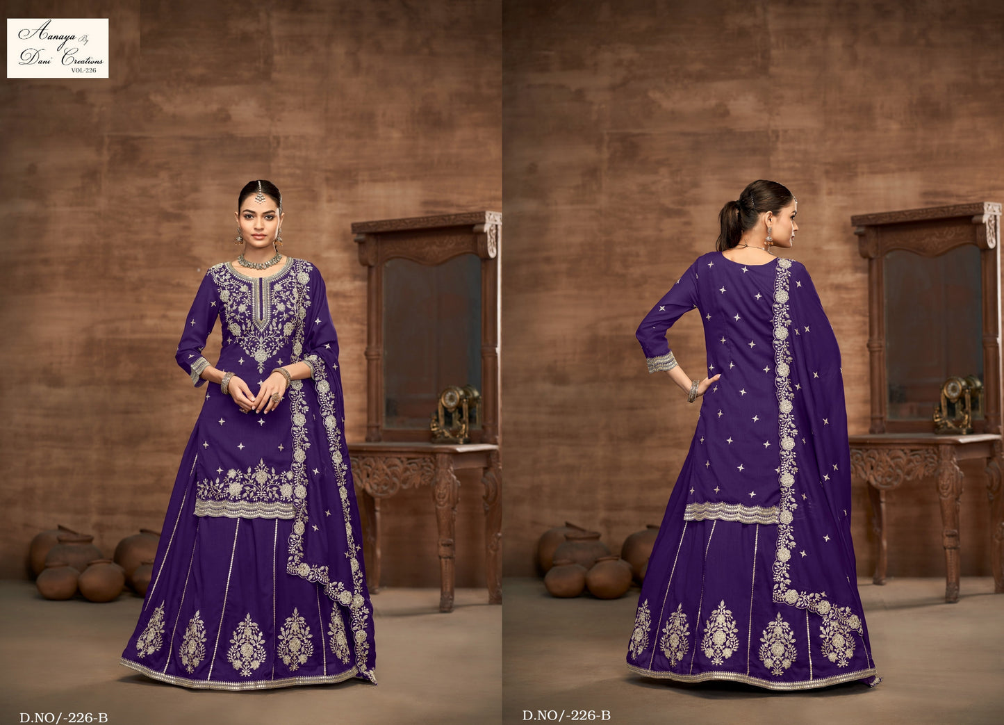 Aanaya Vol 226-B Dani Creation Vichitra Silk Readymade Suits