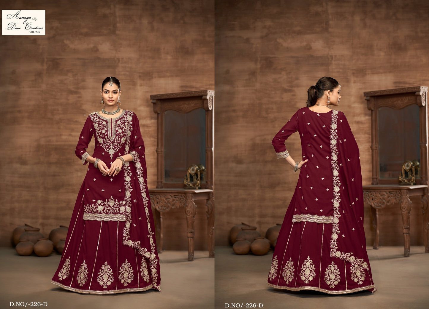 Aanaya Vol 226-D Dani Creation Vichitra Silk Readymade Suits