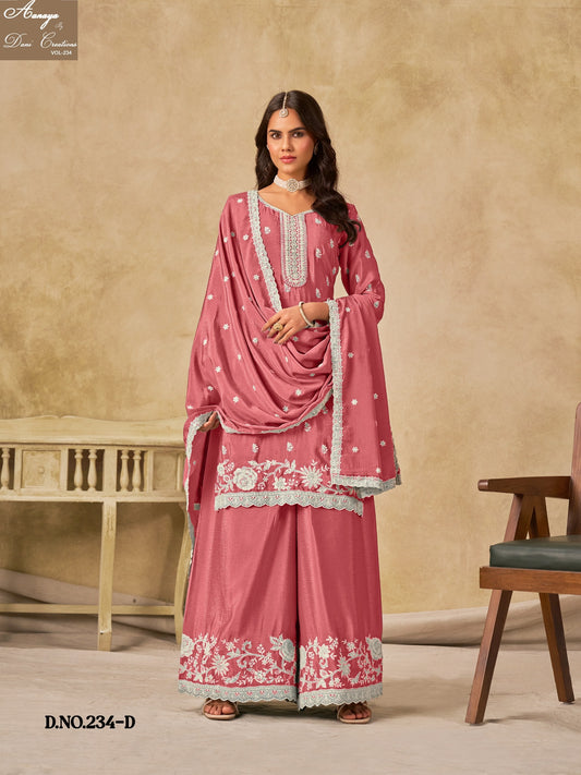 Aanaya Vol 234-D Dani Creation Chinon Silk Unstitched Suits
