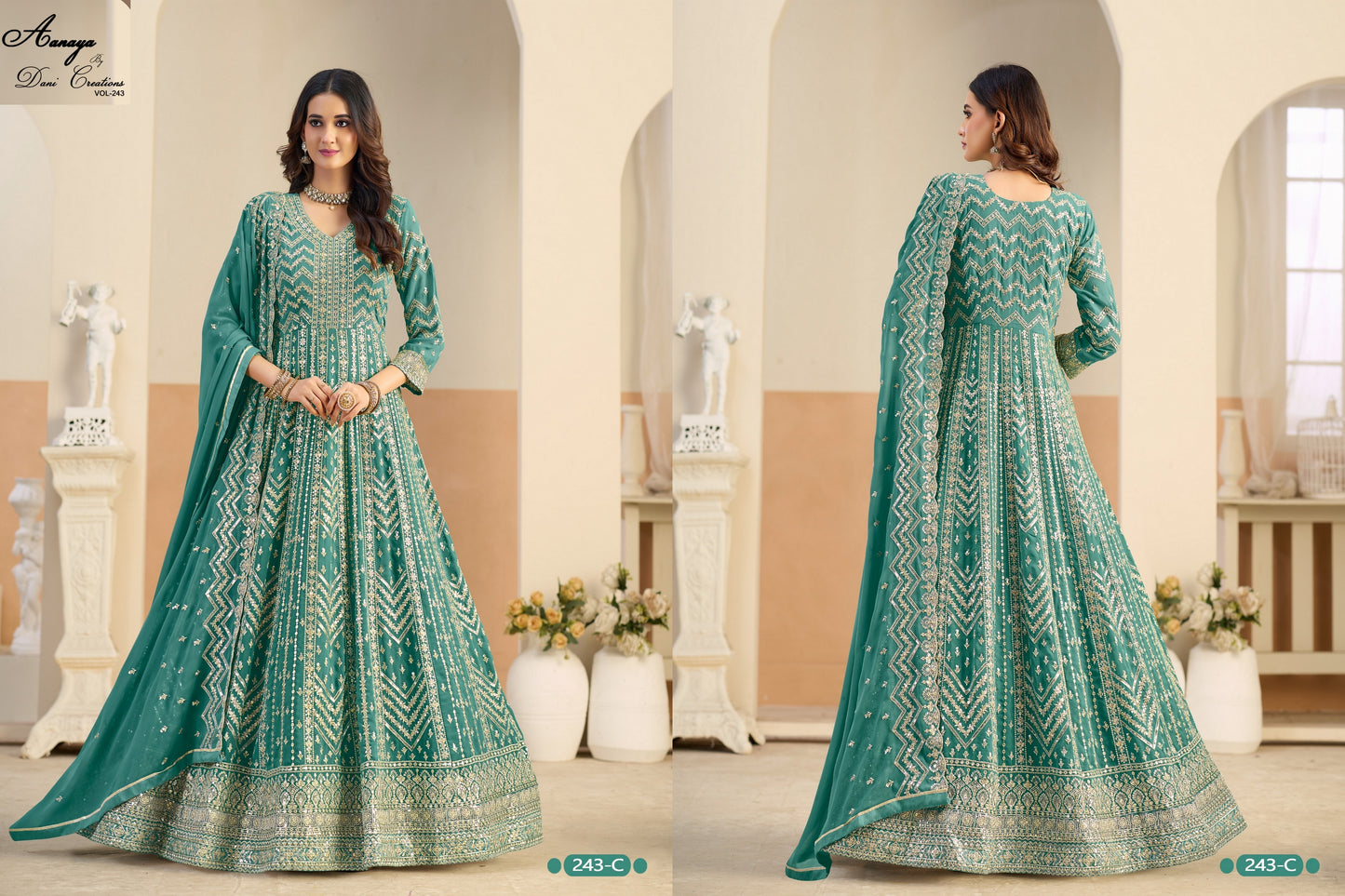 Aanaya Vol 243-C Dani Creation Faux Georgette Pakistani Salwar Suits
