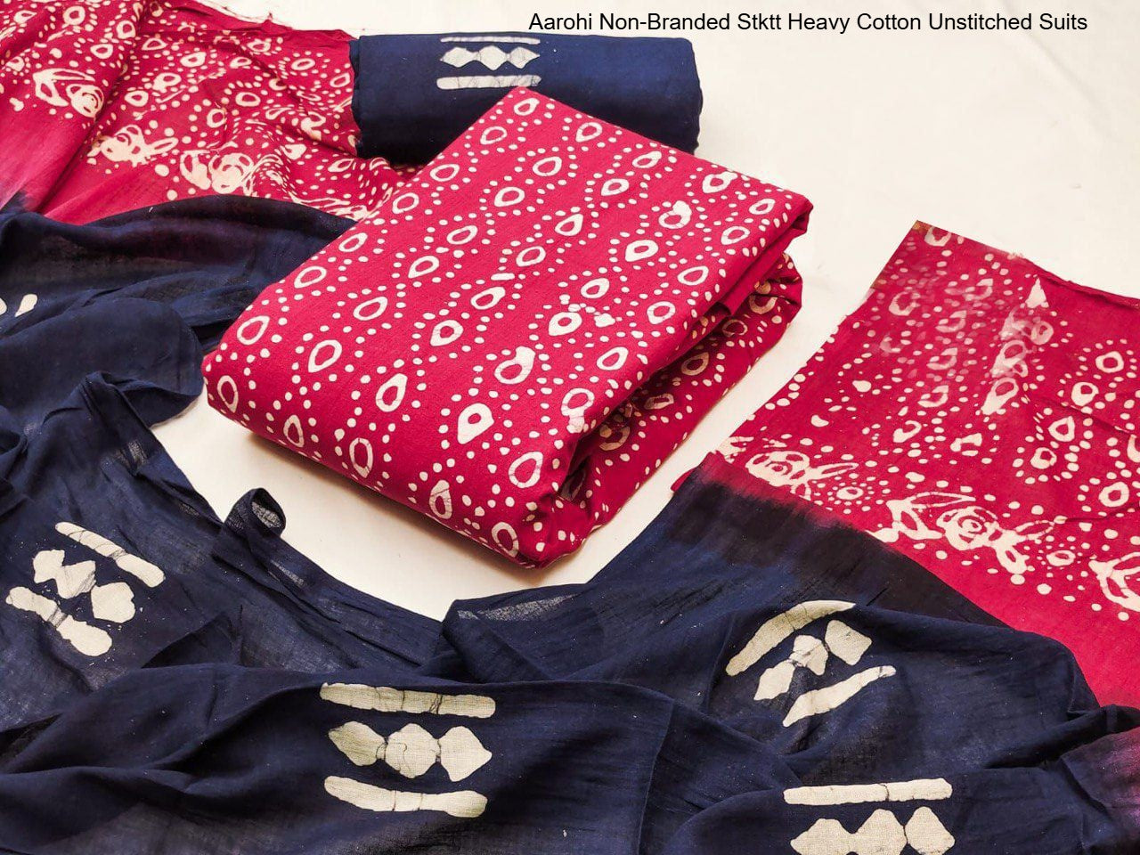Aarohi Non-Branded Stktt Heavy Cotton Unstitched Suits