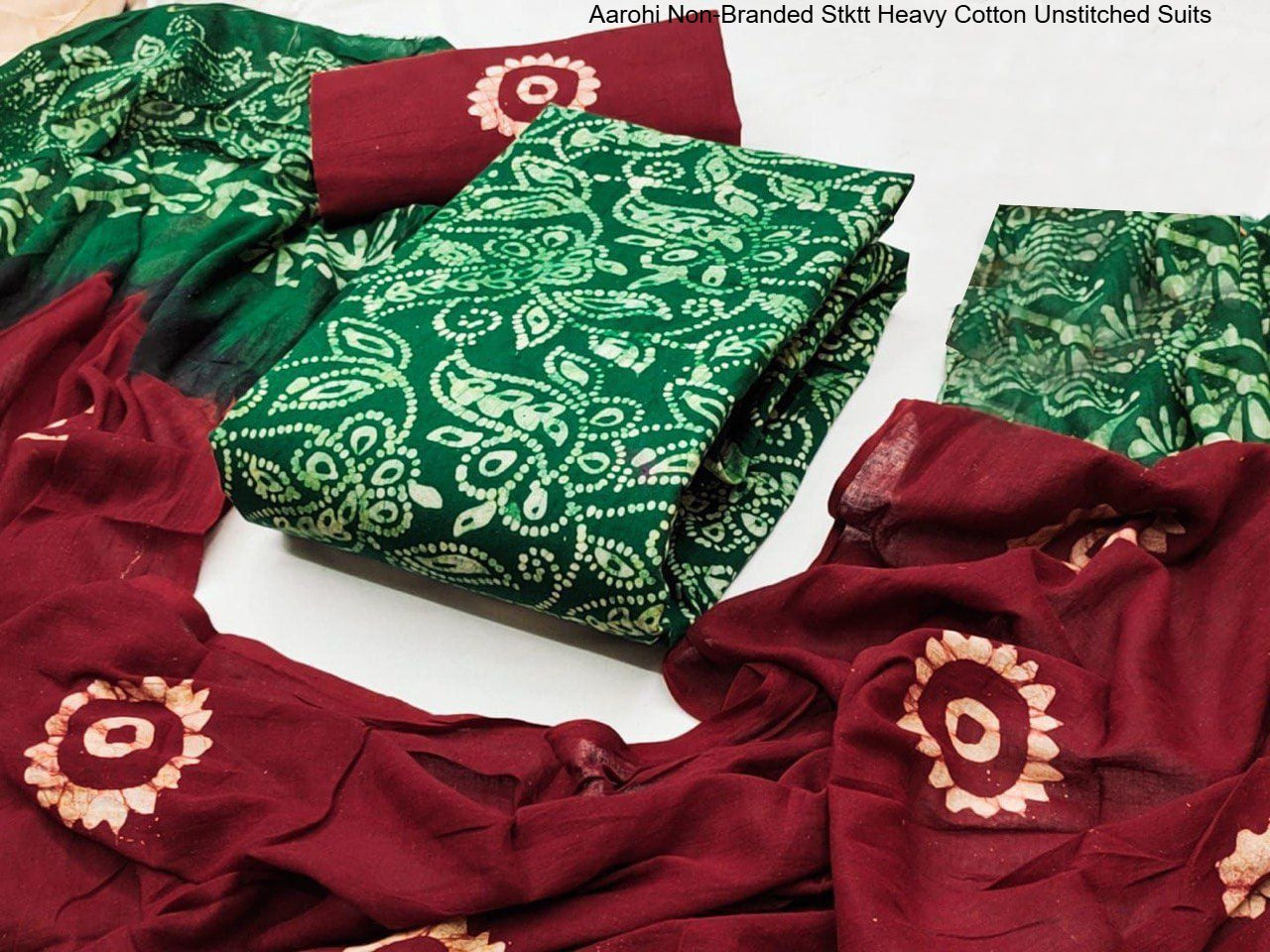 Aarohi Non-Branded Stktt Heavy Cotton Unstitched Suits