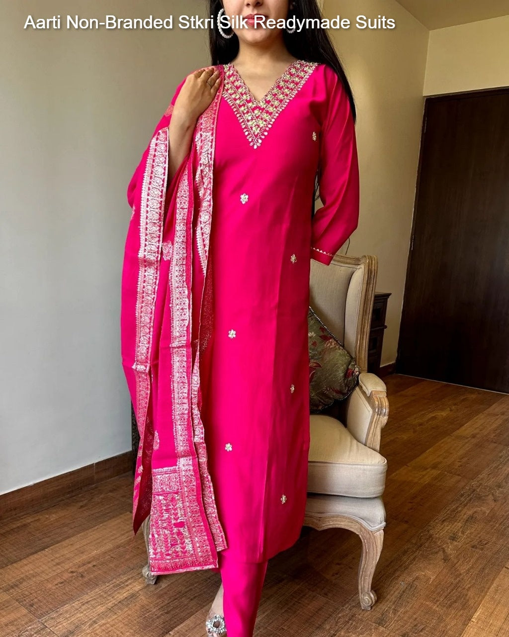 Aarti Non-Branded Stkri Silk Readymade Suits