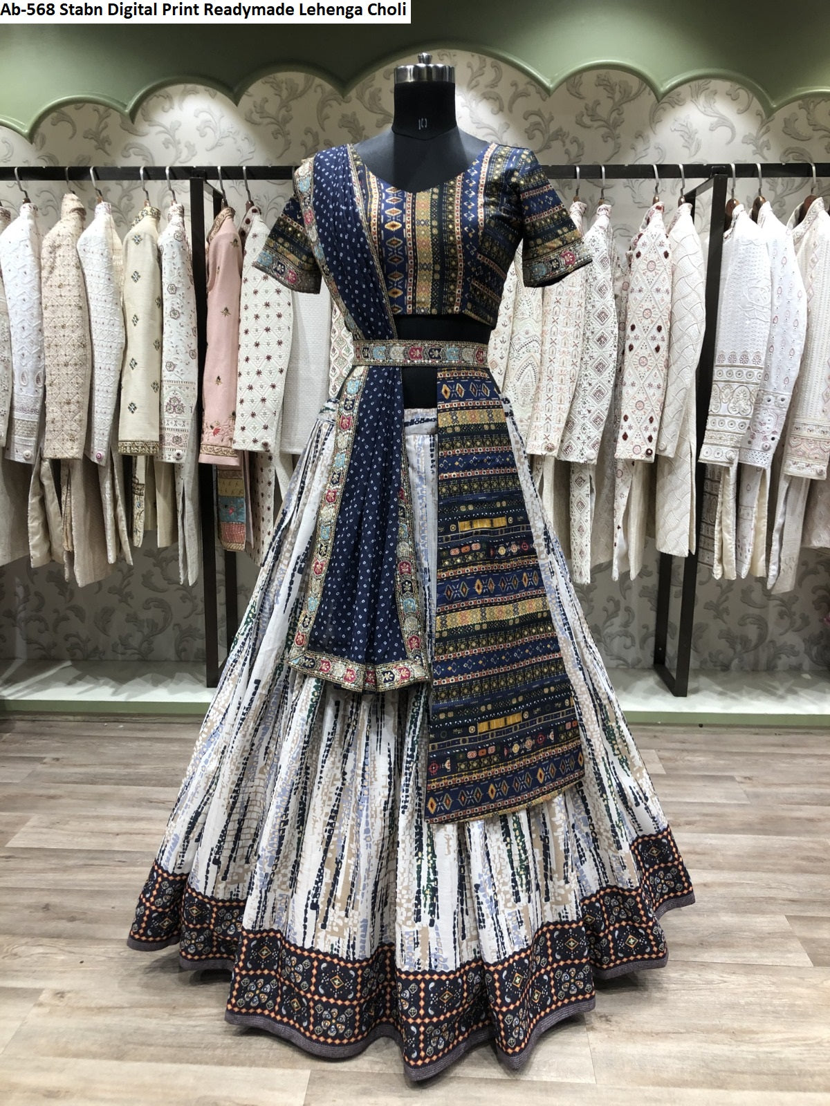Ab-568 Stabn Digital Print Readymade Lehenga Choli