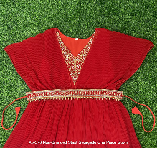 Ab-570 Non-Branded Stast Georgette One Piece Gown