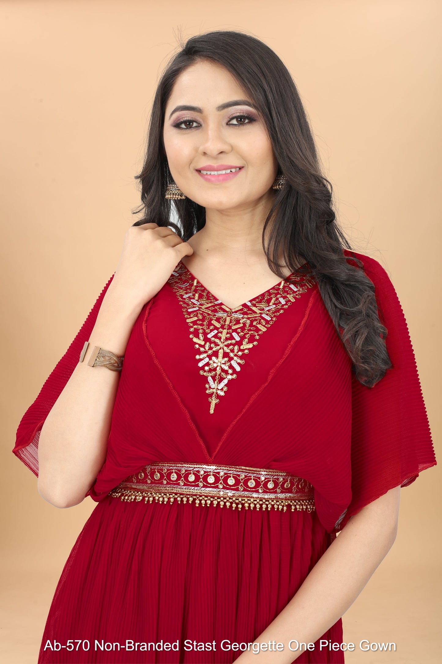 Ab-570 Non-Branded Stast Georgette One Piece Gown