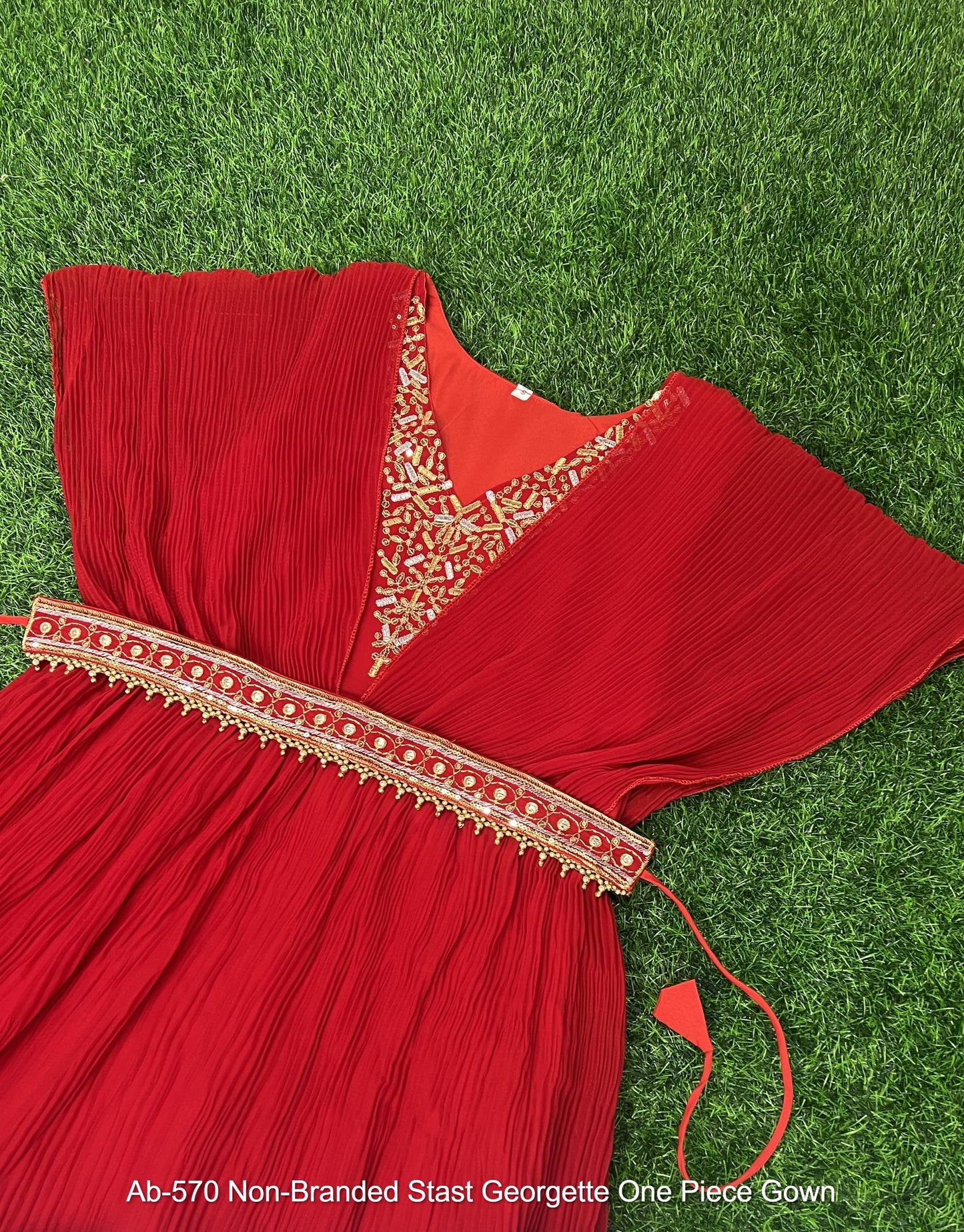 Ab-570 Non-Branded Stast Georgette One Piece Gown