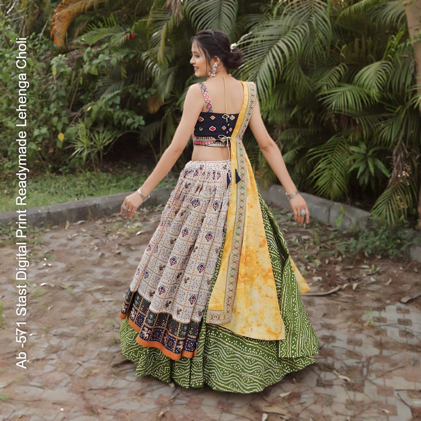 Ab -571 Stast Digital Print Readymade Lehenga Choli