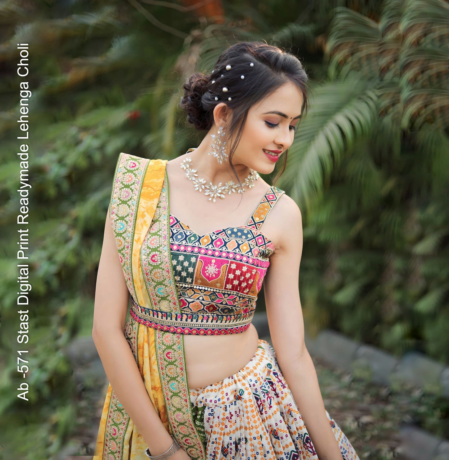 Ab -571 Stast Digital Print Readymade Lehenga Choli