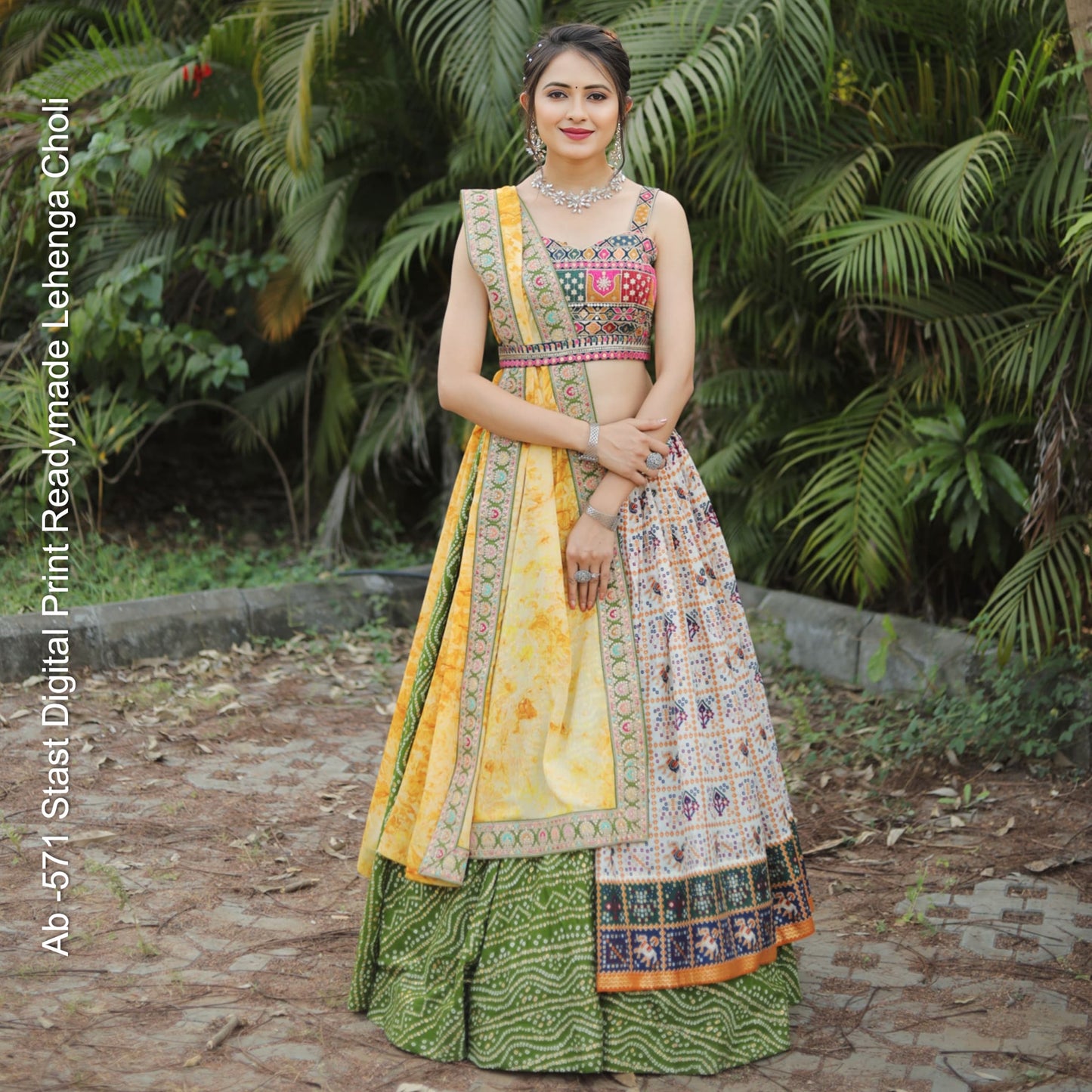 Ab -571 Stast Digital Print Readymade Lehenga Choli