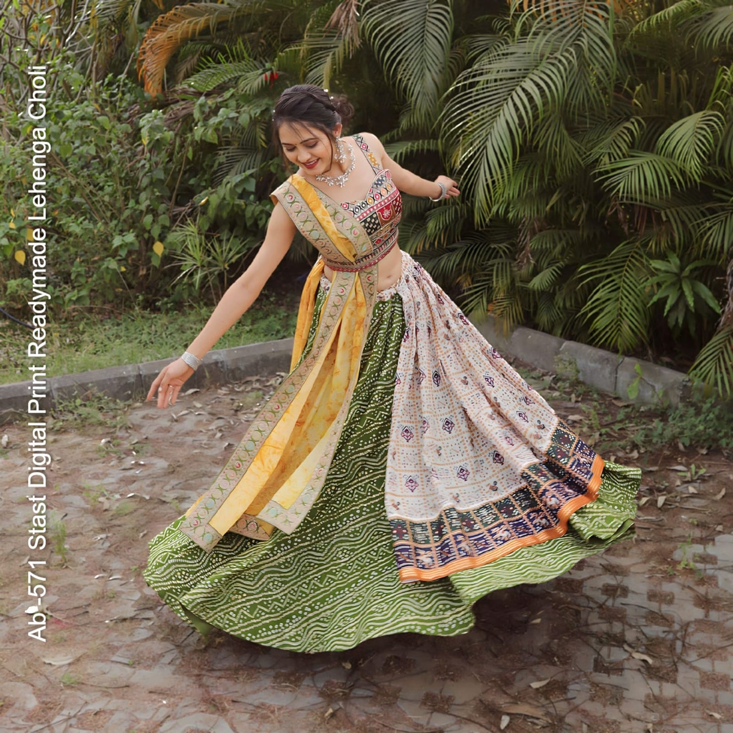 Ab -571 Stast Digital Print Readymade Lehenga Choli